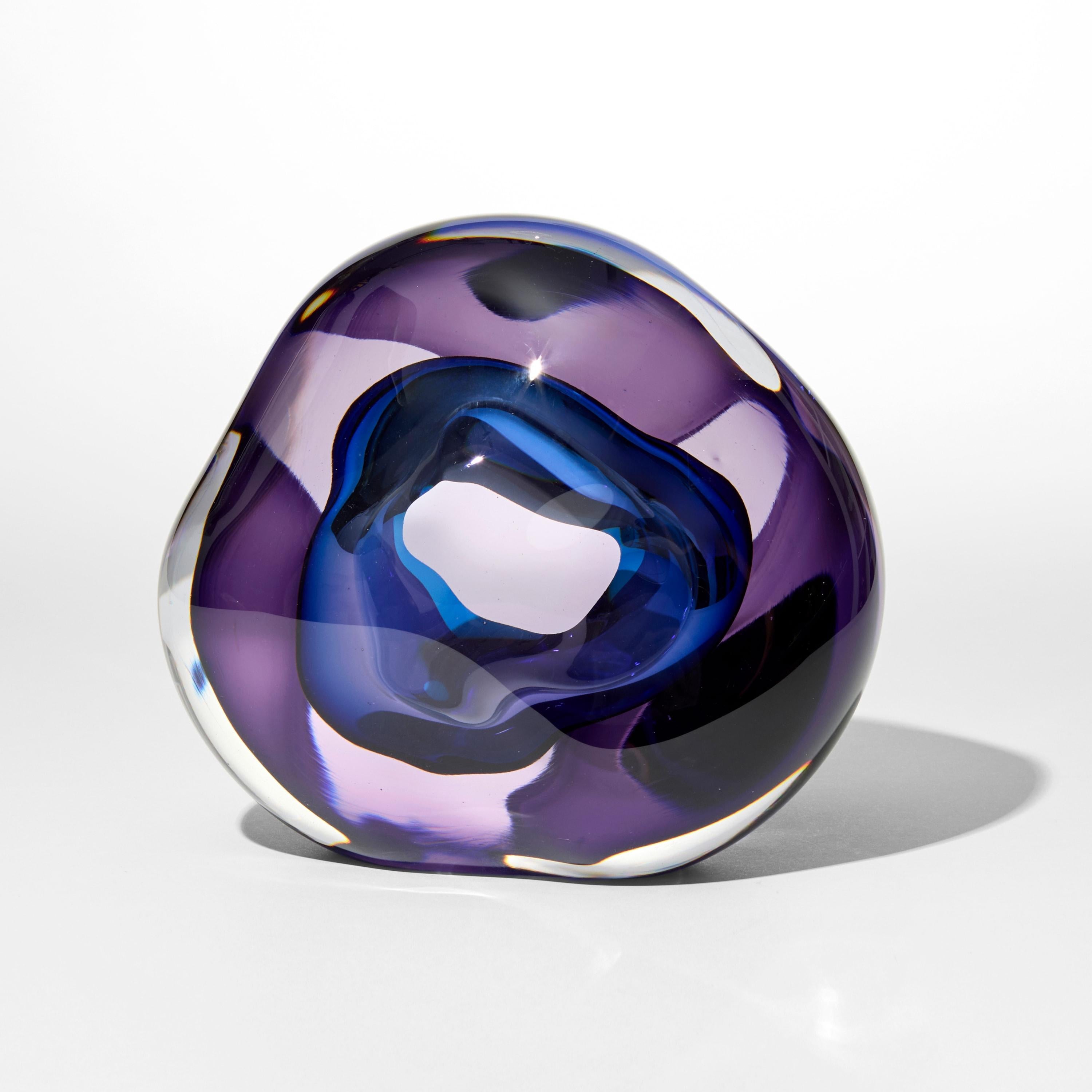 Organico moderno Vug in Purple & Turquoise, scultura in vetro fluido amorfo di Samantha Donaldson in vendita