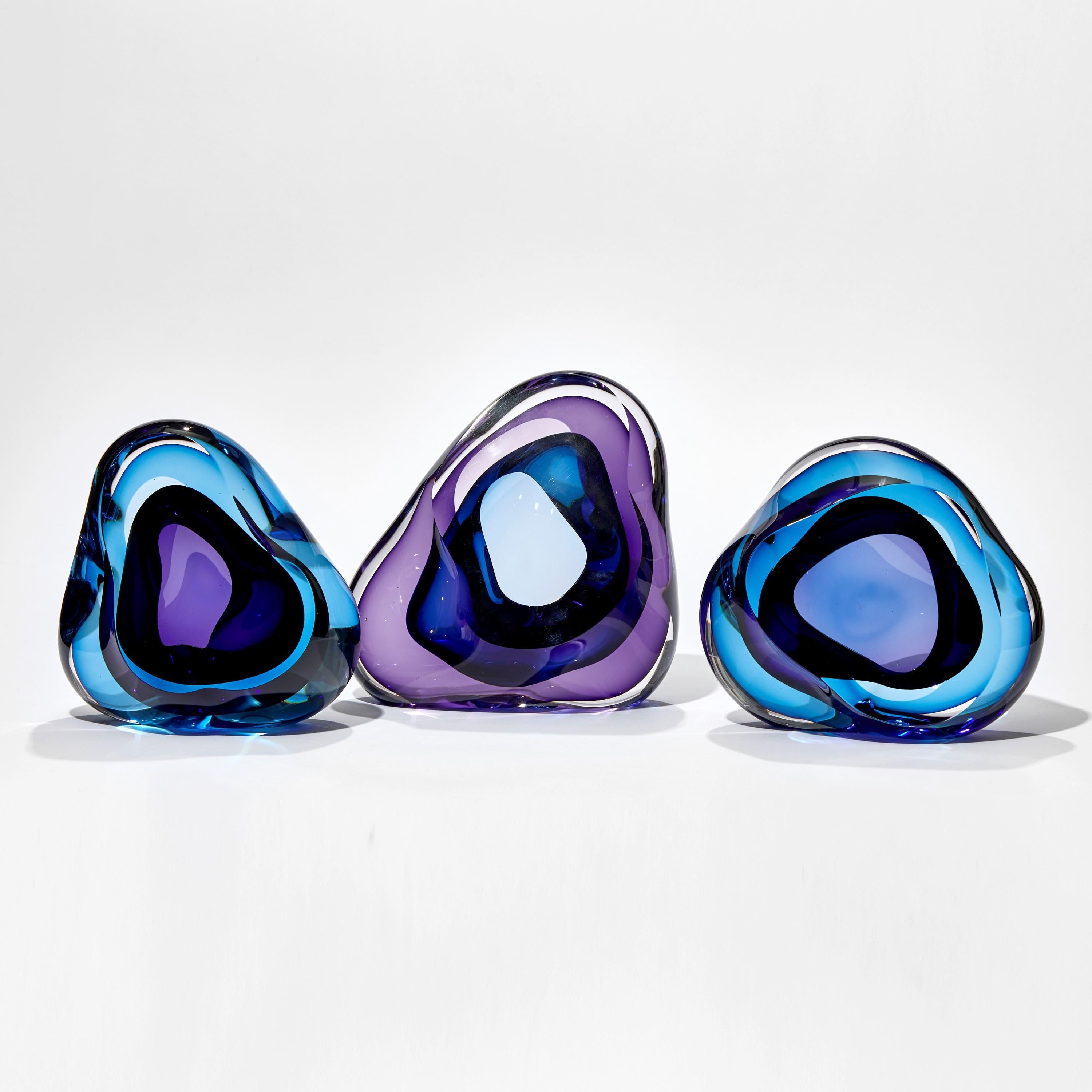 British Vug in Turquoise and Purple, Glass Geode Sculpture by Samantha Donaldson For Sale