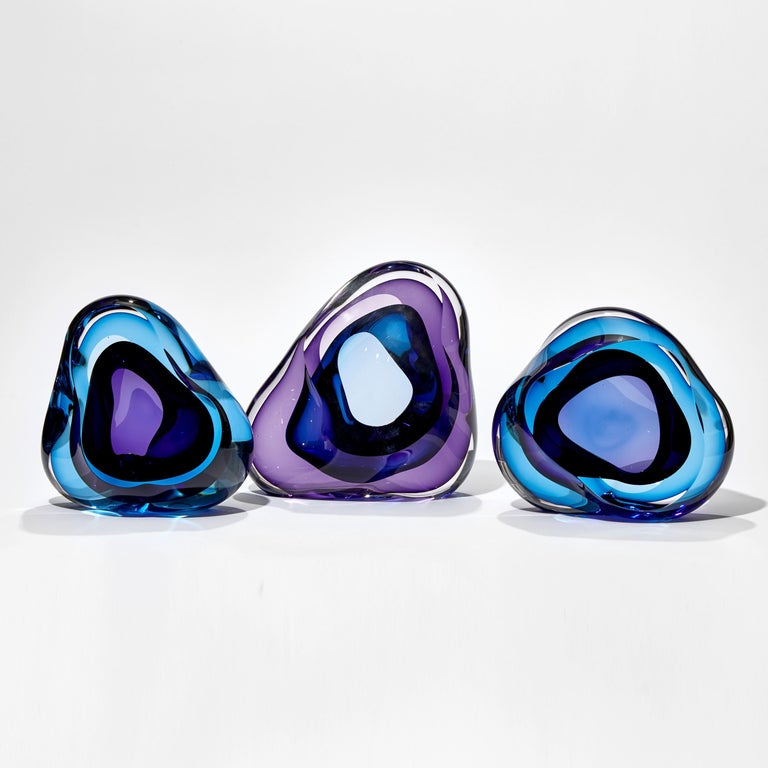 British Vug in Turquoise and Purple II, Glass Geode Sculpture by Samantha Donaldson For Sale
