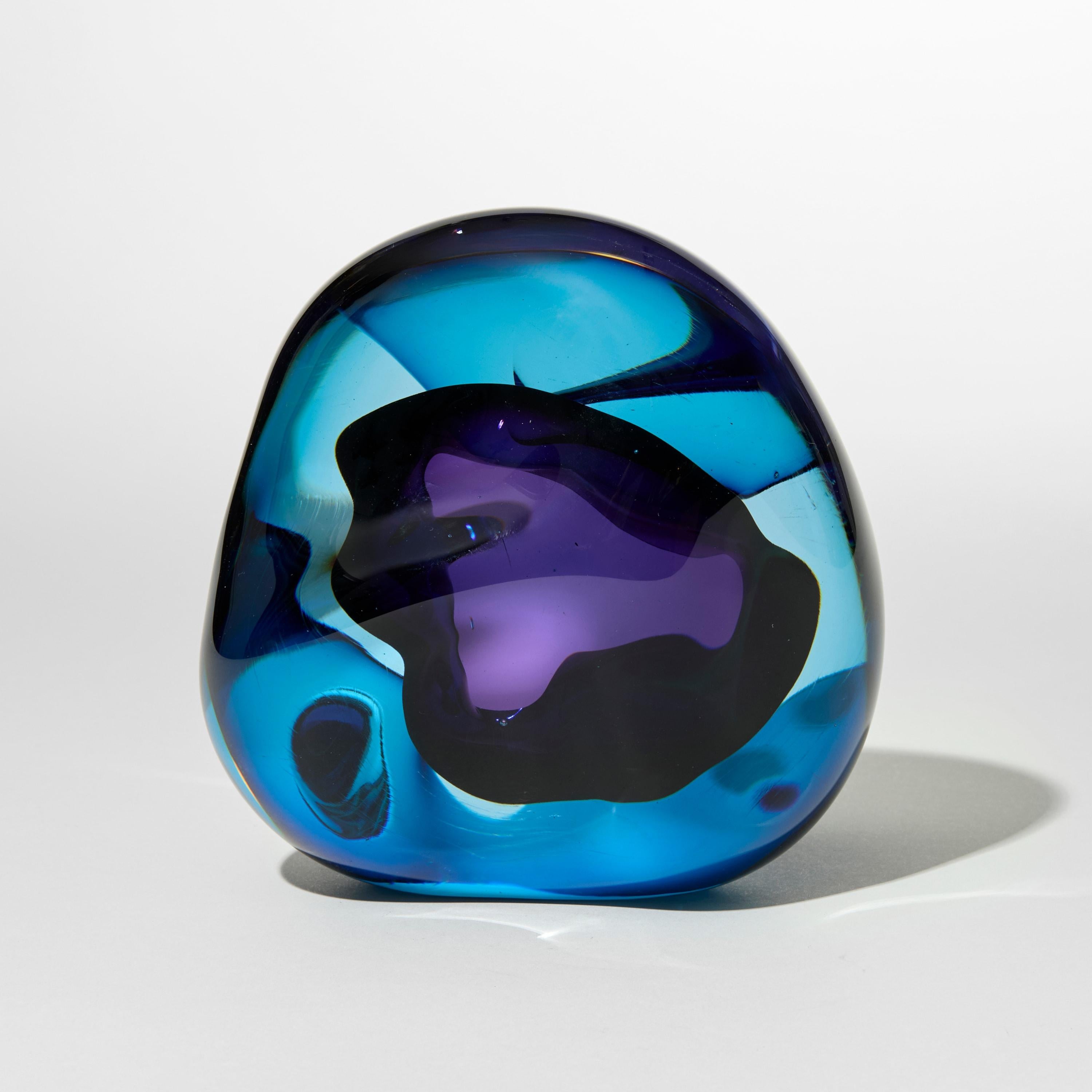 Organico moderno Vug in Turquoise & Purple III, opera d'arte in vetro soffiato a geode di Samantha Donaldson in vendita