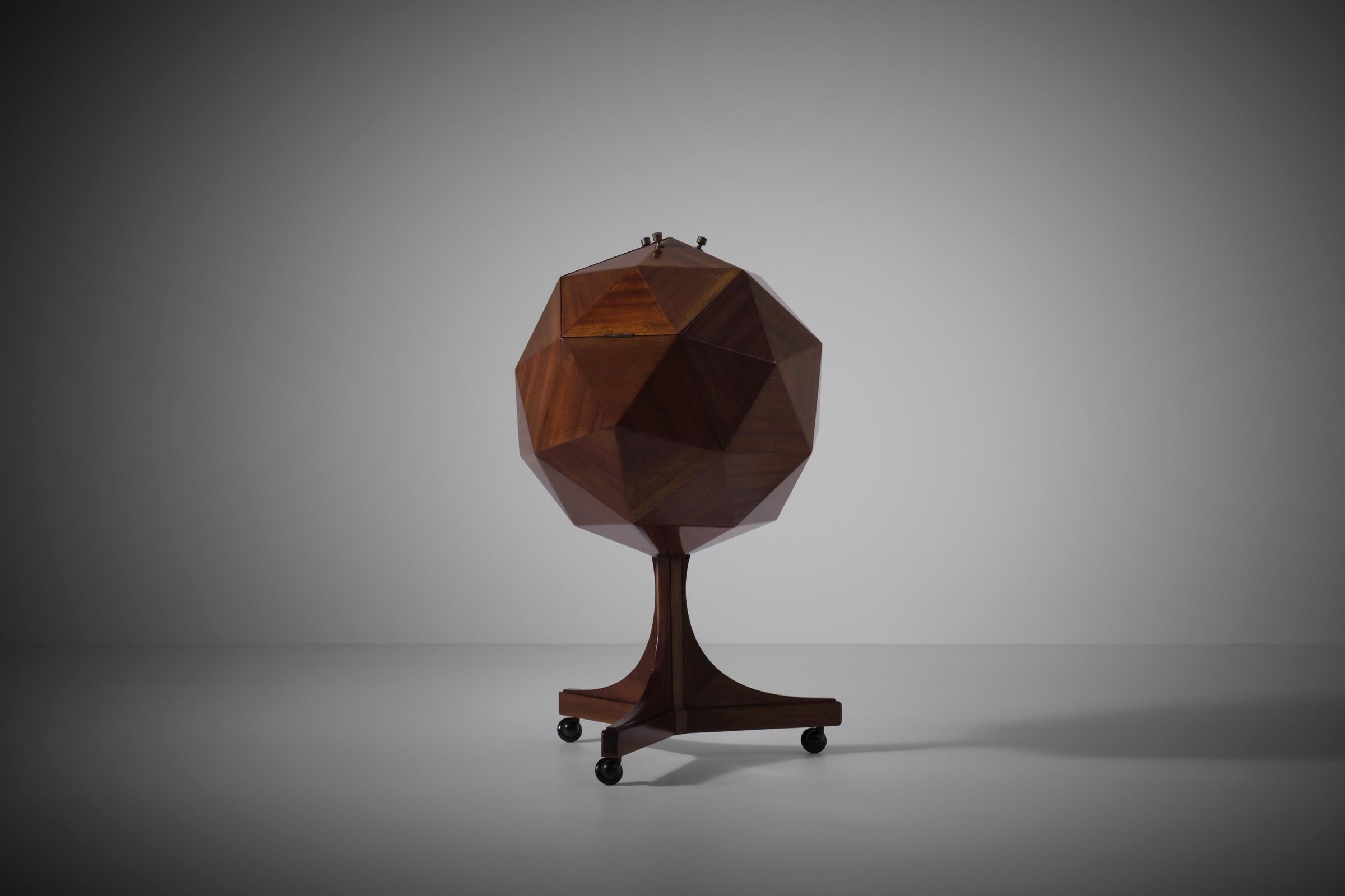 European Vuillermoz Polyhedron Bar Cabinet, 1960s For Sale