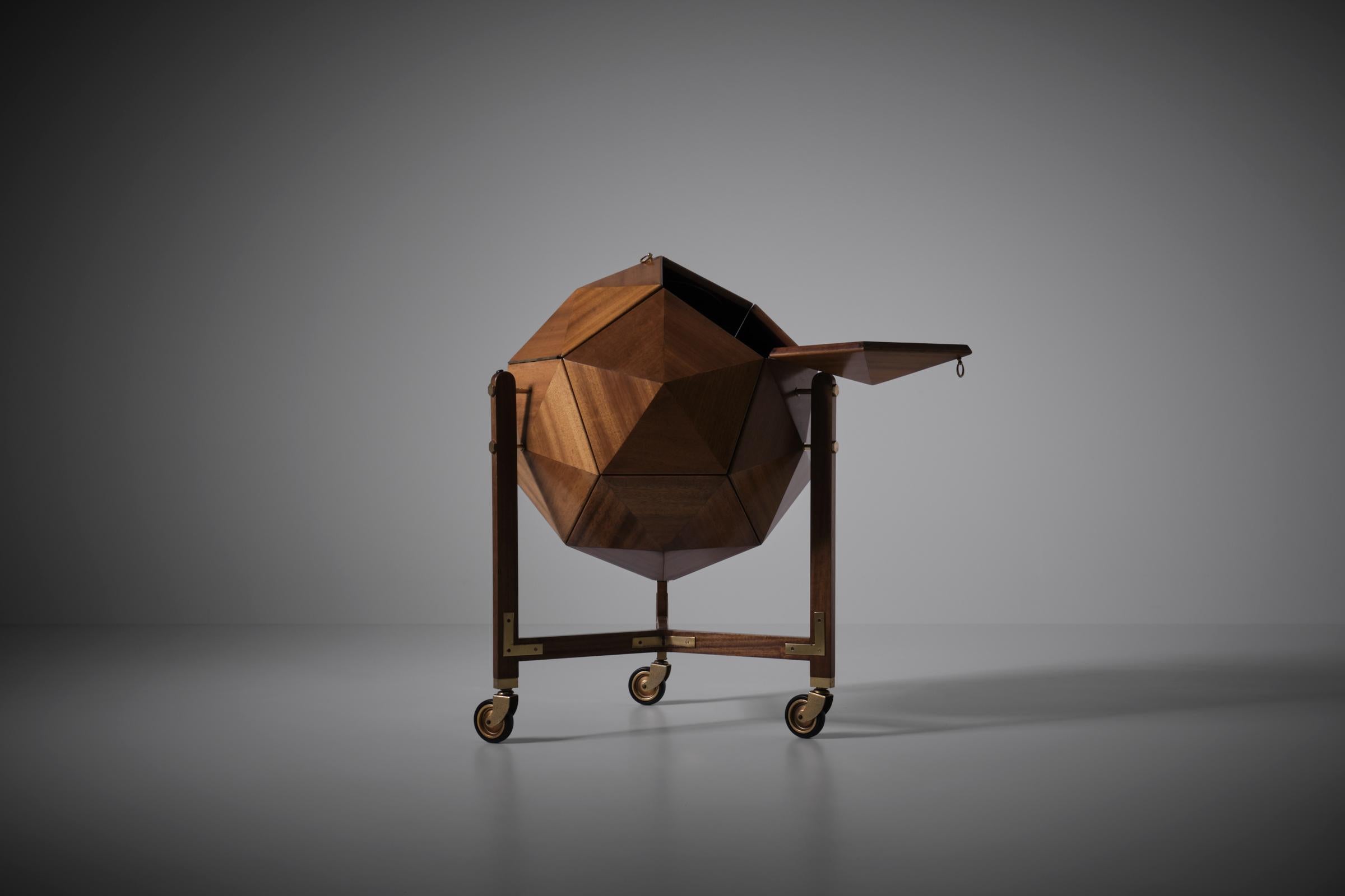 Vuillermoz Polyhedron Bar Cabinet, France 1960s 4