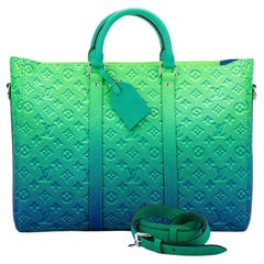 Brand New Louis Vuitton Keepall 50B Taurillon Illusion Blue/Green , Virgil  Abloh For Sale at 1stDibs