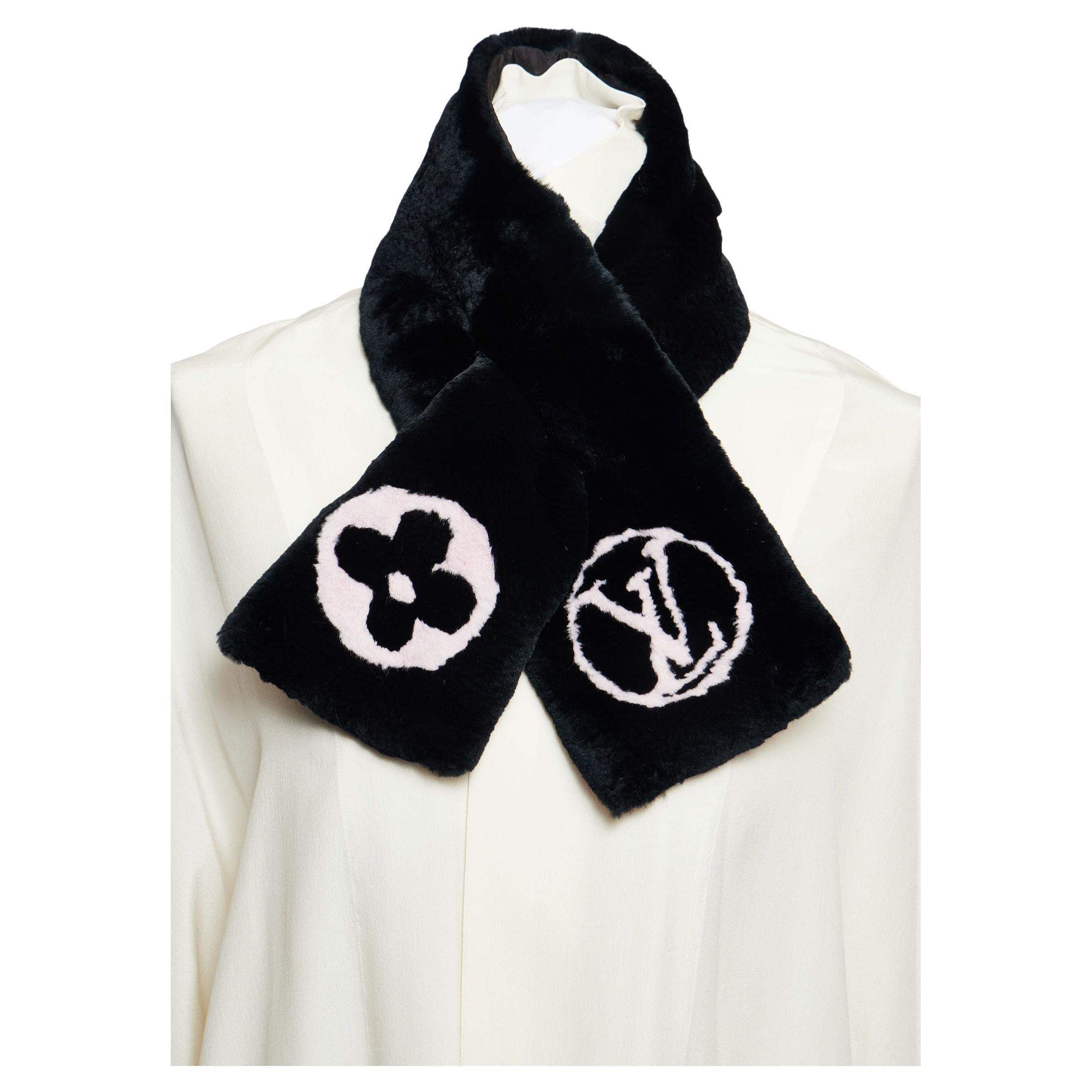 Louis Vuitton Rex Rabbit Fur LV Logo Scarf - Limited Edition Runway at  1stDibs