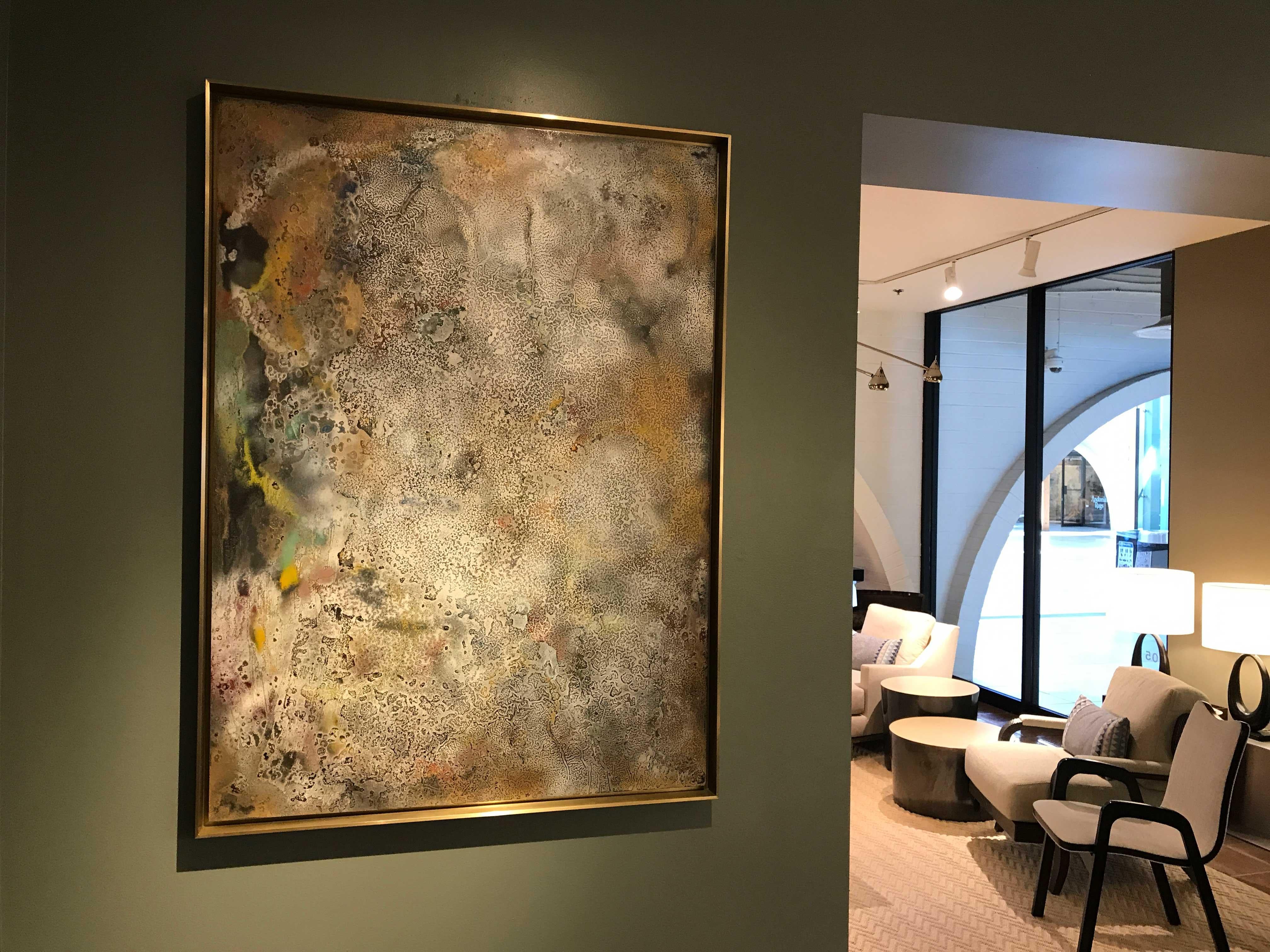 Vuitton by Jessica Mayer Fine Art Textured Metal Canvas Cerused with Metal Waxes In New Condition For Sale In Seattle, WA