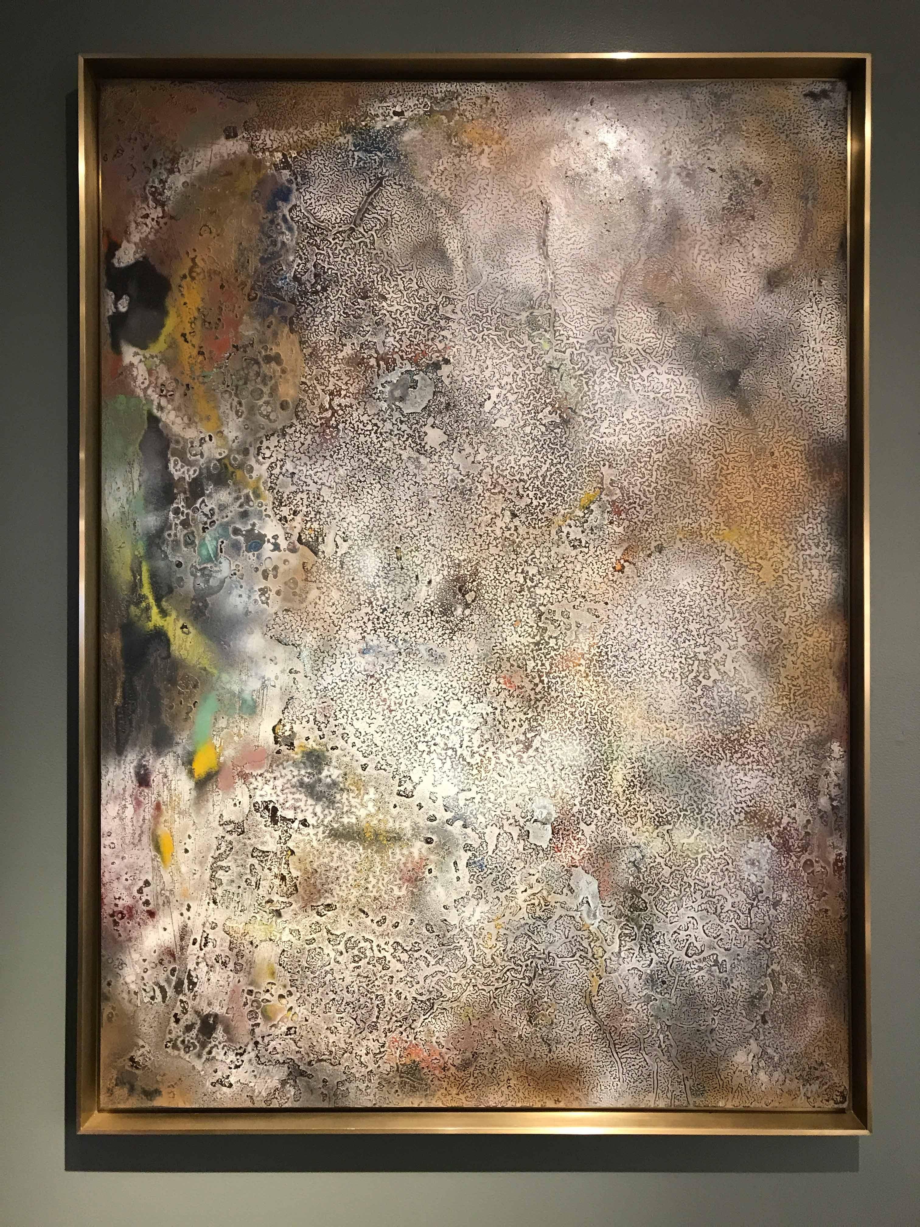 Contemporary Vuitton by Jessica Mayer Fine Art Textured Metal Canvas Cerused with Metal Waxes For Sale