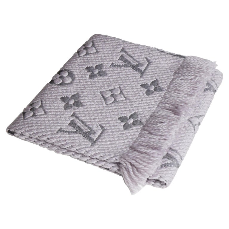 Vuitton New Logomania Grey Scarf For Sale at 1stDibs