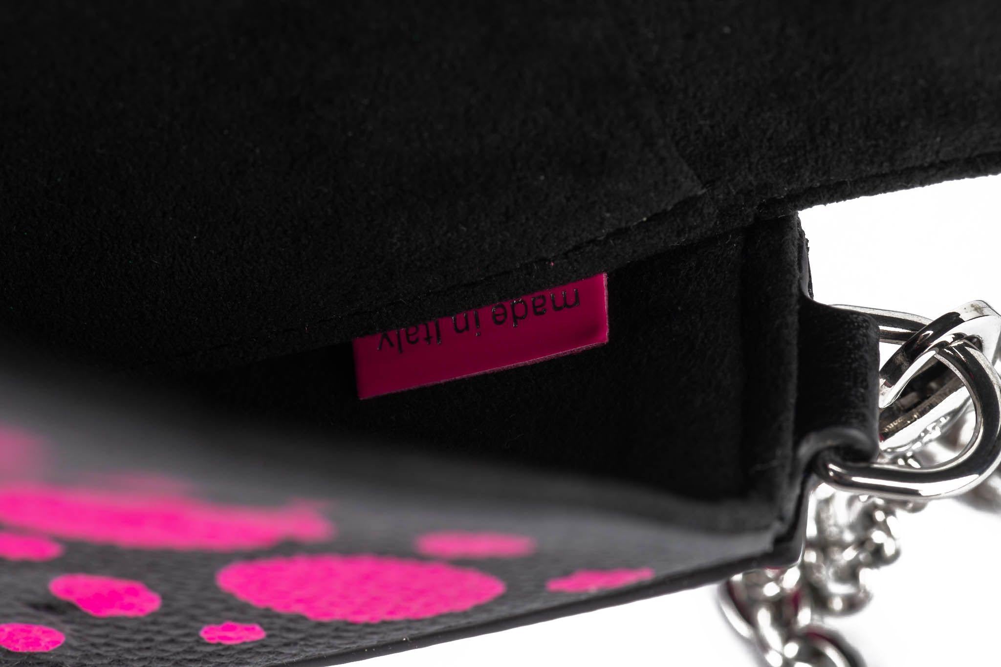 Vuitton NIB Kusama Black Fuchsia Polka Dots Felicie Cross body For Sale 12