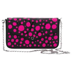 Vuitton NIB Kusama Negro Fucsia Lunares Felicie Cruz cuerpo