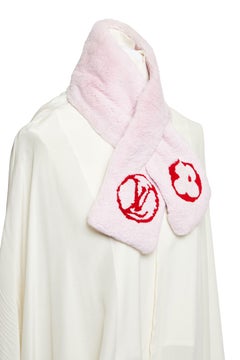 Vuitton Pink Rabbit Logo Scarf