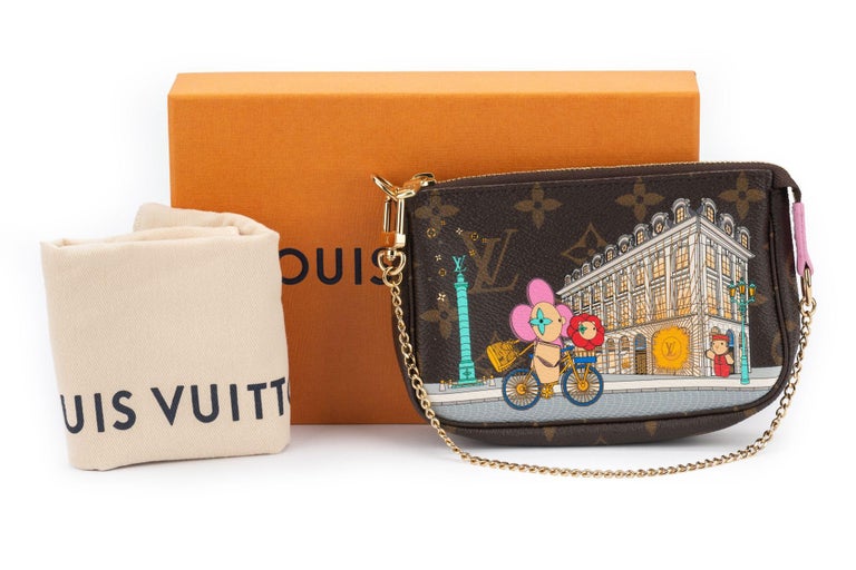 Louis Vuitton Mini Pochette Accessoires Vivienne Holiday Monogram Canvas/ Blue in Coated Canvas with Gold-tone - US