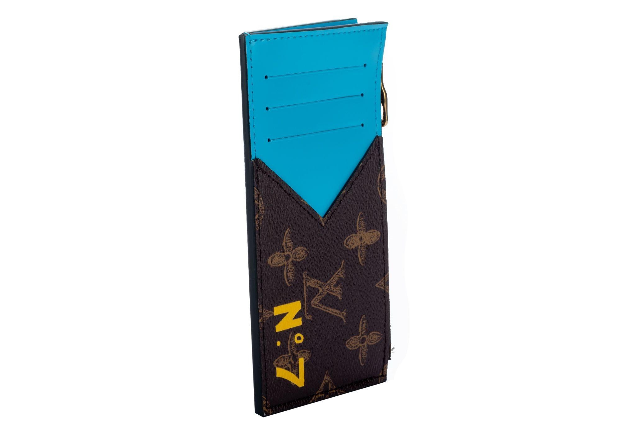 Virgil Abloh brings his Trunk L’Œil animation to the Coin Card Holder in Monogramed coated canvas, with the Monogram Flowers and LVs rendered in a slightly low-tech aspect reminiscent of the treatment on old trunks. The “N°7” is a nod to Abloh’s