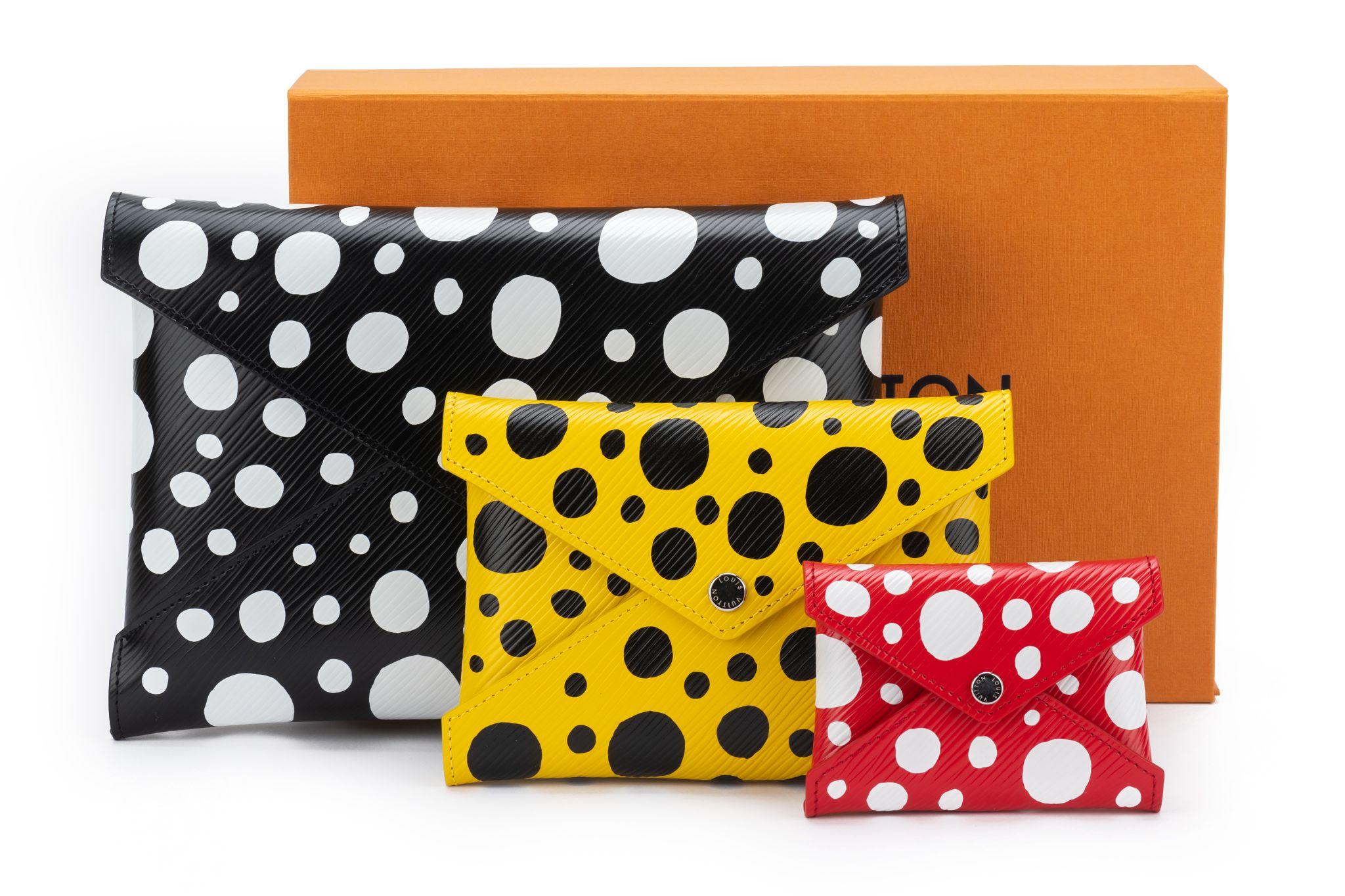 The LVxYK Kirigami pouch joins the Louis Vuitton x Yayoi Kusama collection with the vibrant “Infinity Dots” print on embossed Epi cowhide. Dotted patterns are a signature feature of the acclaimed Japanese artist’s work. Brand new and comes with the
