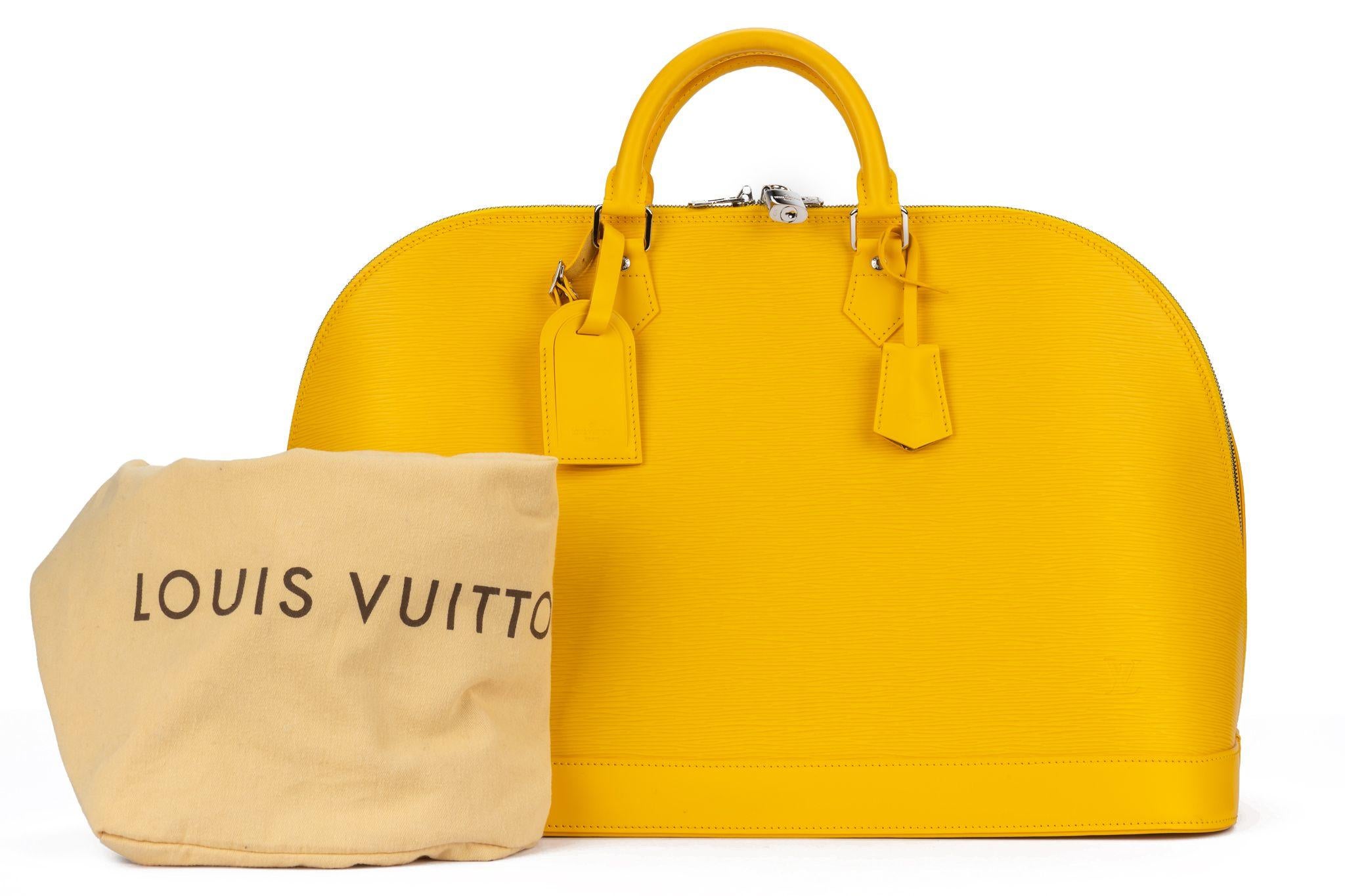 Vuitton XxL Alma Handbag Yellow Epi Leather For Sale 12