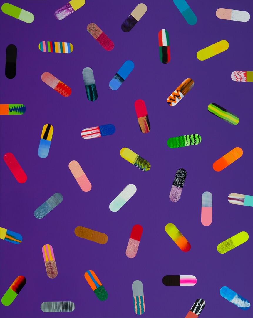 Vuk Vučković Abstract Painting - Pills (Medium Violet)