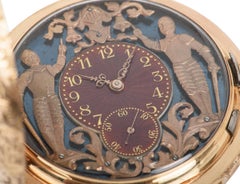 Vulcain 18kt Rose Gold Full Hunter Minute Repeating Automaton Pocket Watch C1880