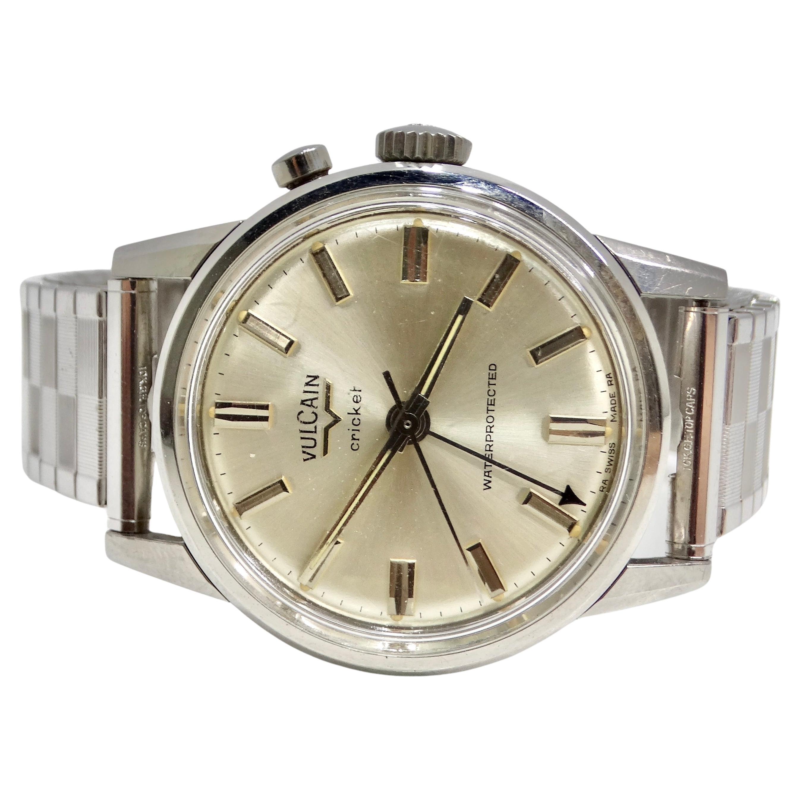 Vulcain 1960s Stainless Steel Watch For Sale
