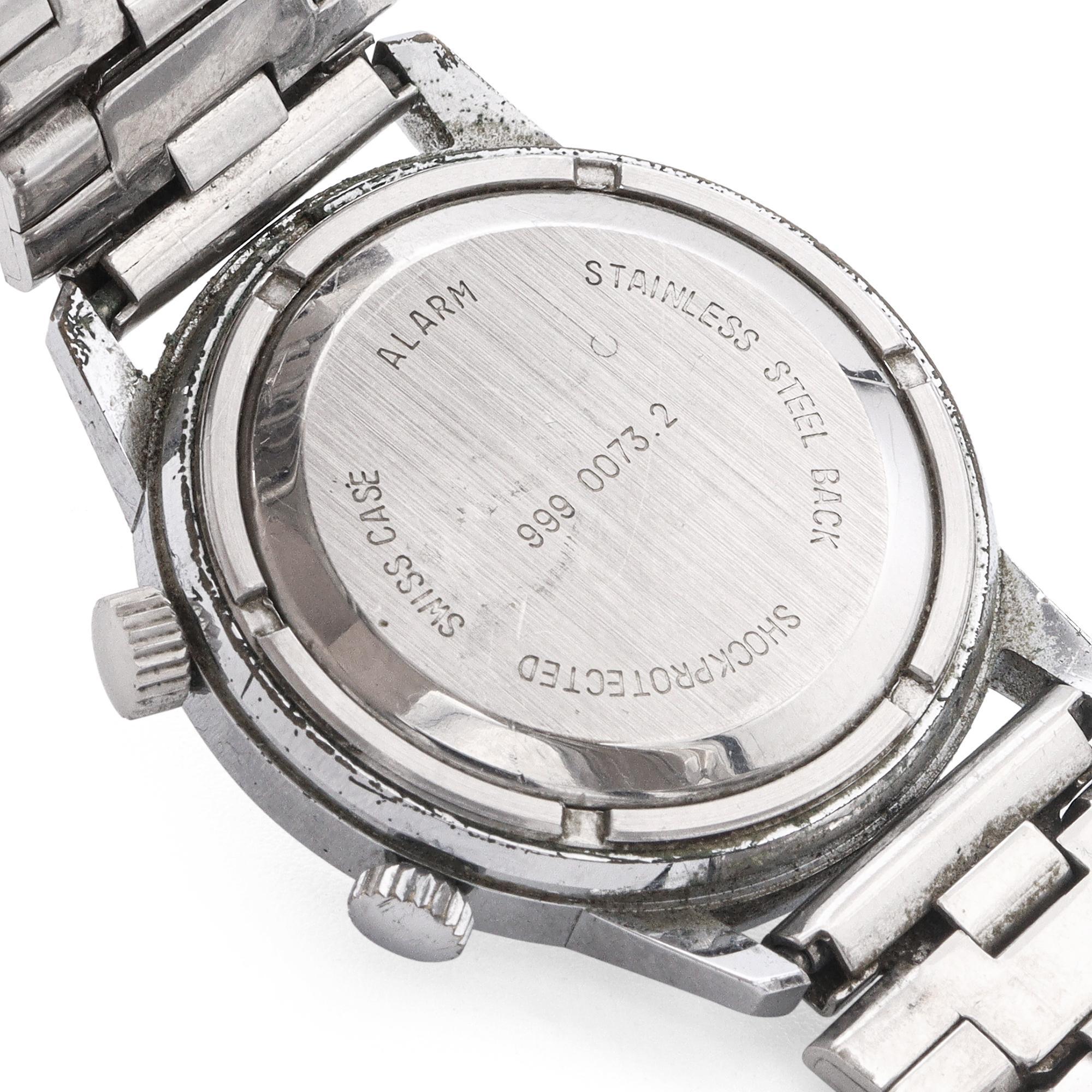 De los hombres Reloj Vulcain Alarma Acero Inoxidable Cuerda Manual Hombre Ref. 999.0073.2 en venta