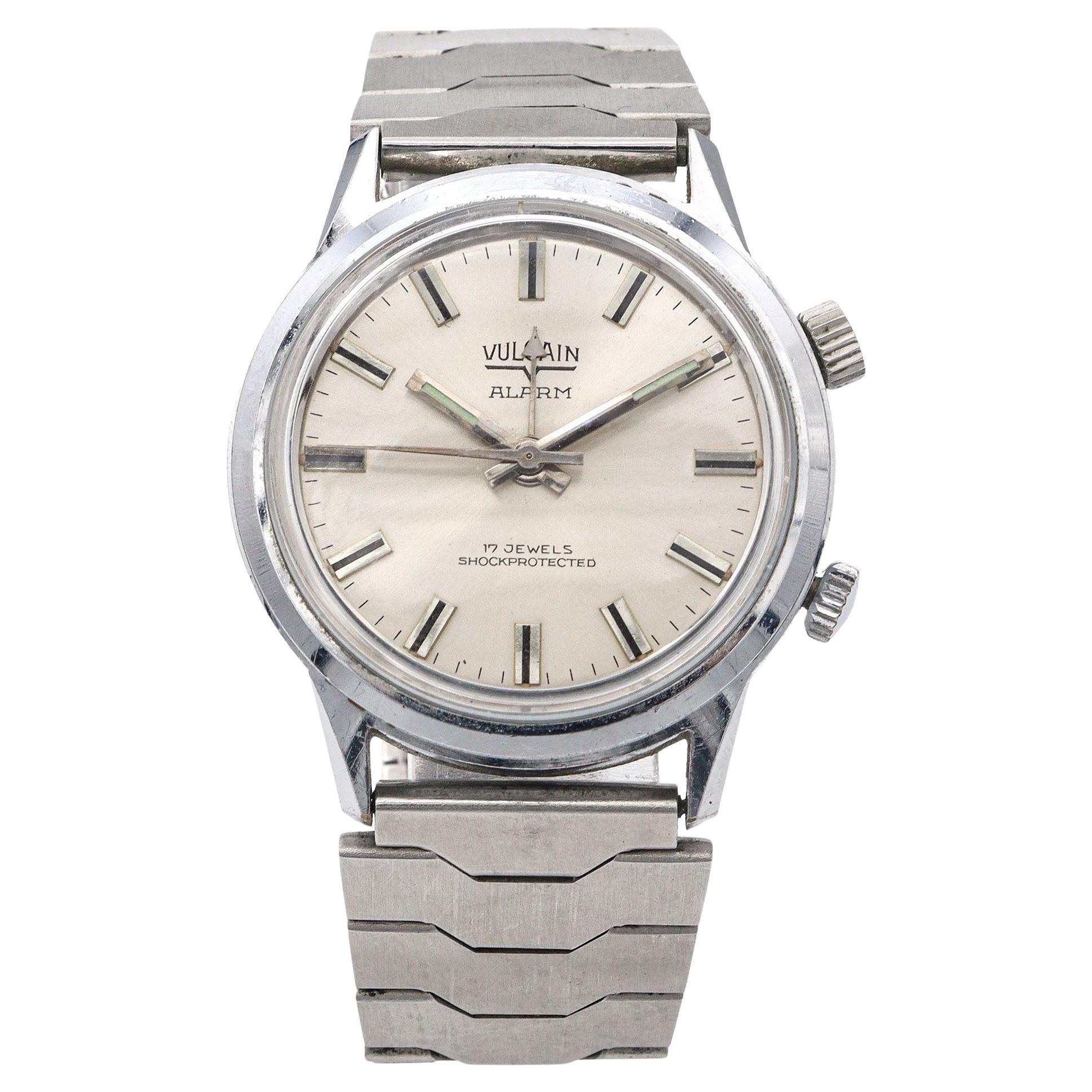 Vulcain Alarm Montre pour hommes en acier inoxydable à remontage manuel Réf. 999.0073.2