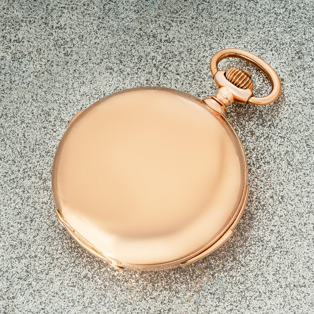 Vulcain. An 18ct Rose Gold Minute Repeater Chronograph Full Hunter  Pocket Watch 3