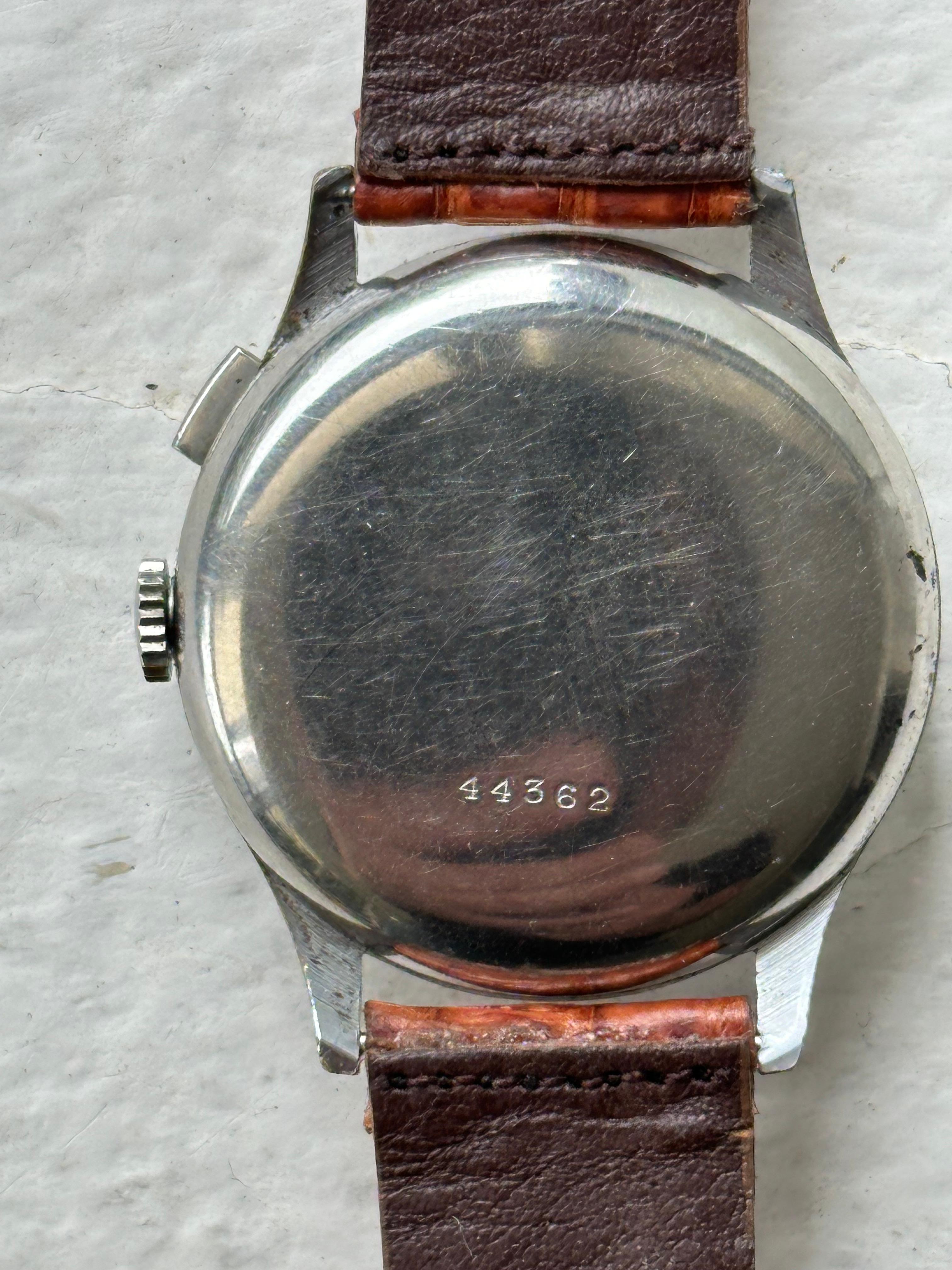 Vulcain Watch Chrono Monopusher Circa 1930 Breguet Numerals In Good Condition For Sale In Miami, FL