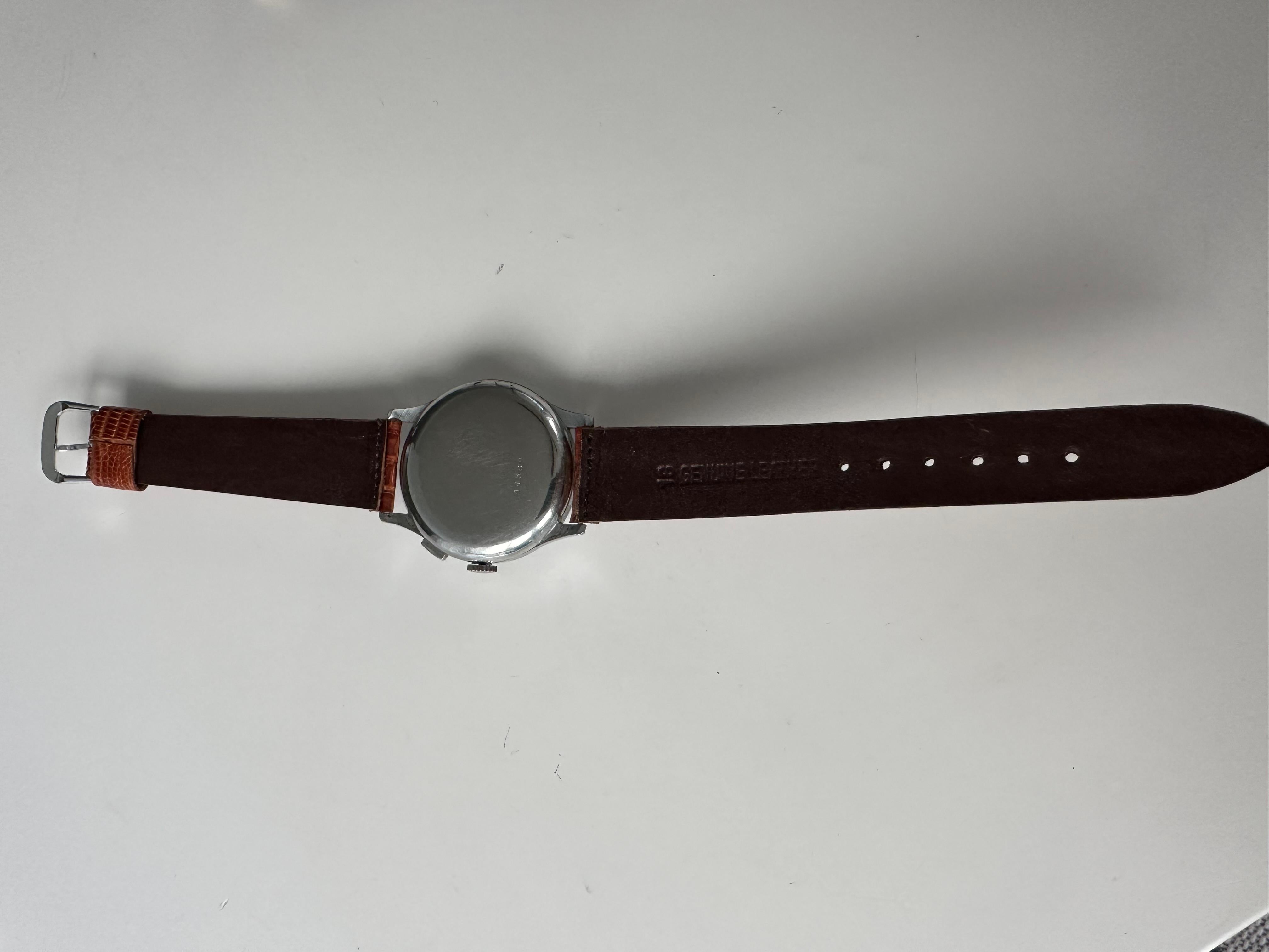 Metal Vulcain Watch Chrono Monopusher Circa 1930 Breguet Numerals For Sale