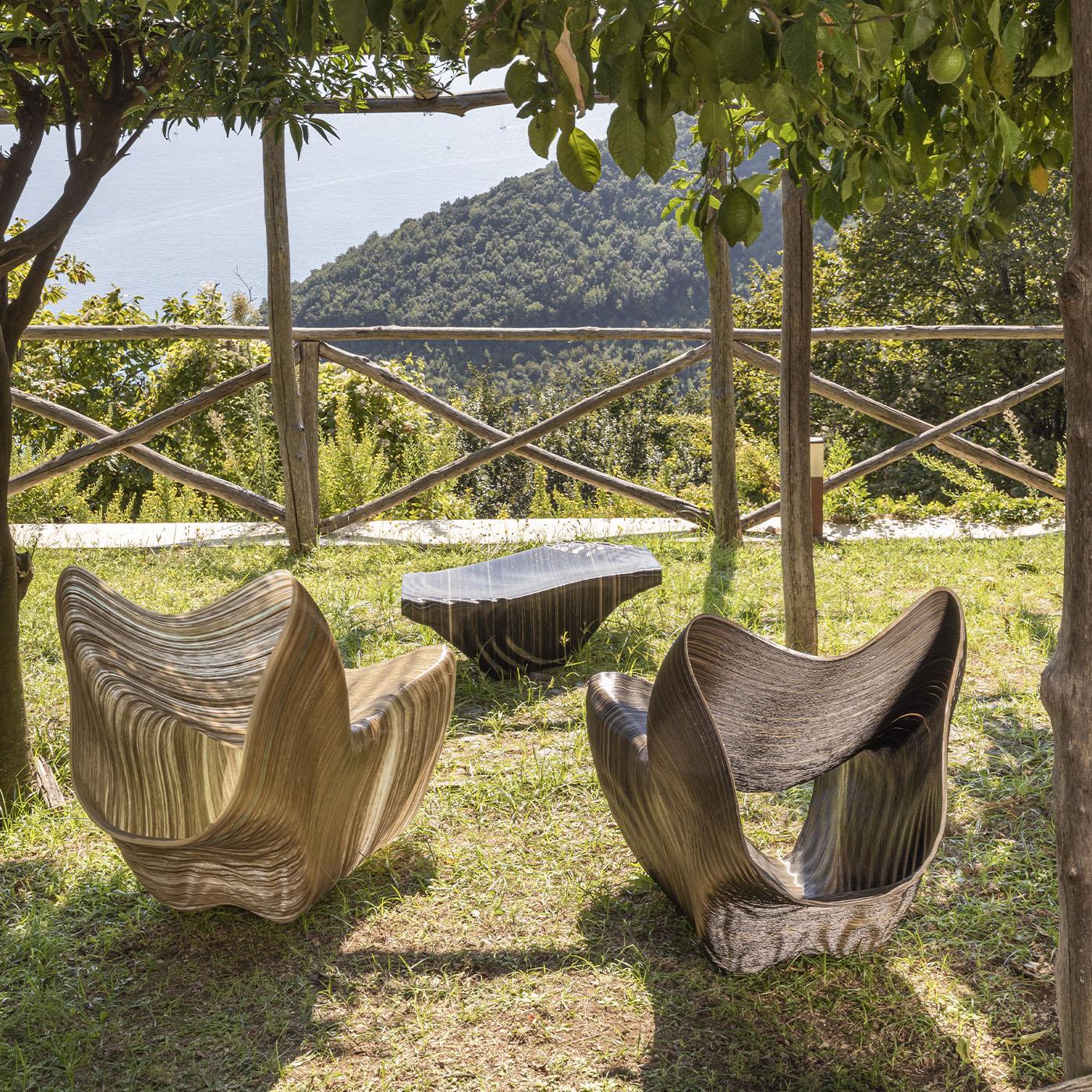 Italian Vulcano Black Lounge Chair For Sale