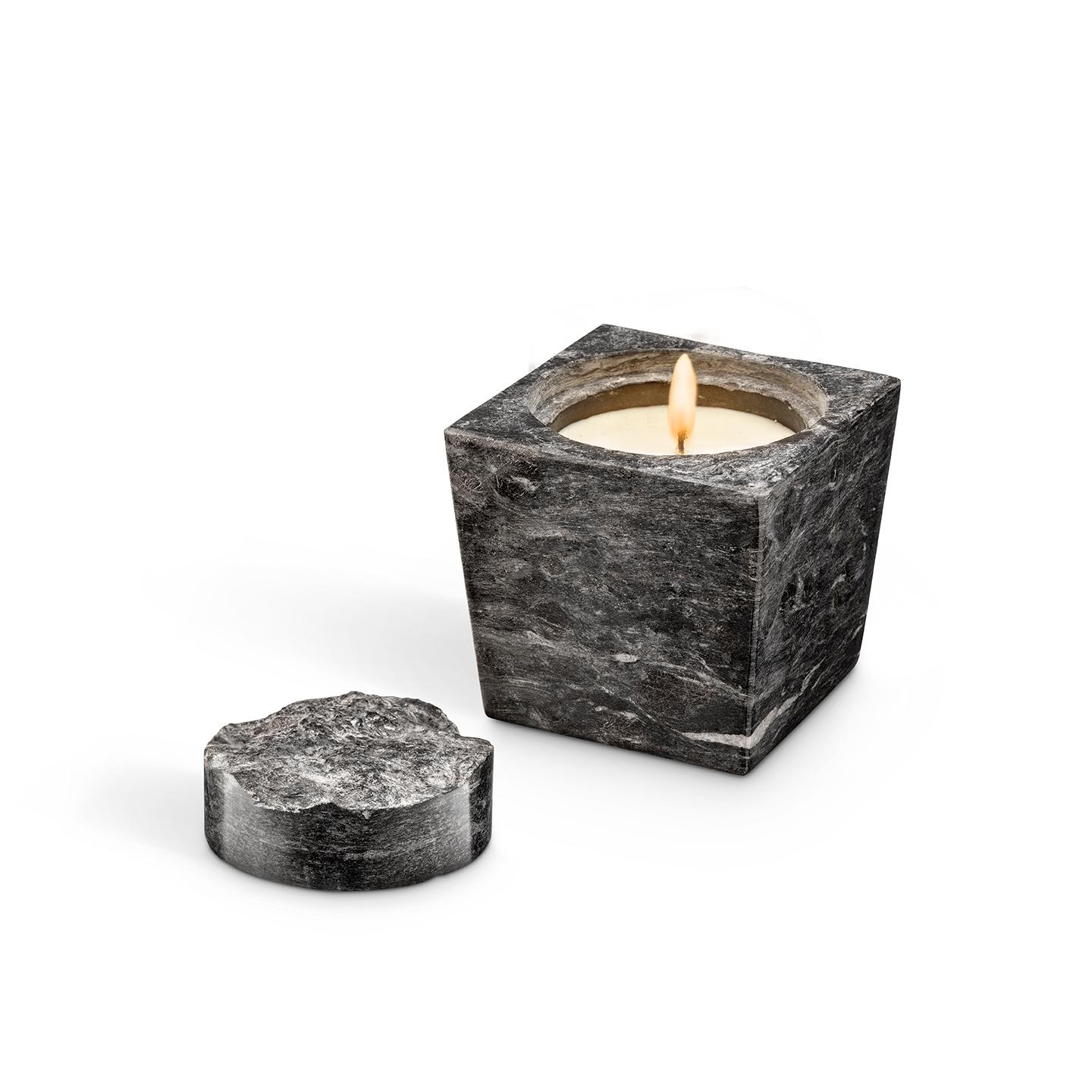 Vulcano- Palissandro Marble Candle Holder For Sale 1