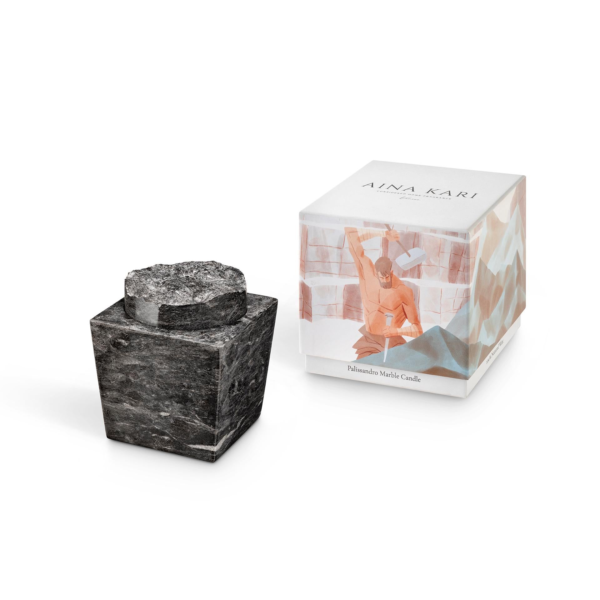 Vulcano- Palissandro Marble Candle Holder For Sale 2