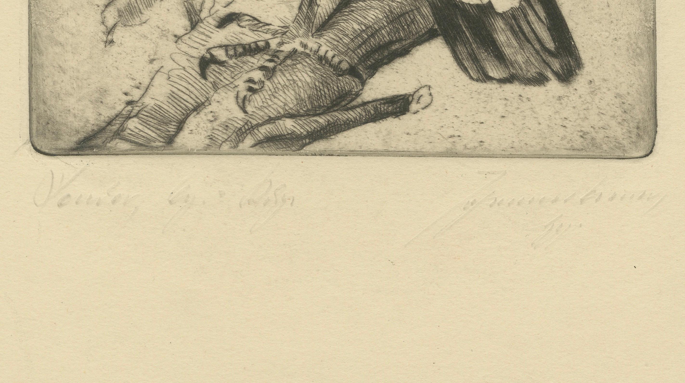 Vulture Etching – Natural History Print of the Andean Condor, ca.1880 In Good Condition For Sale In Langweer, NL