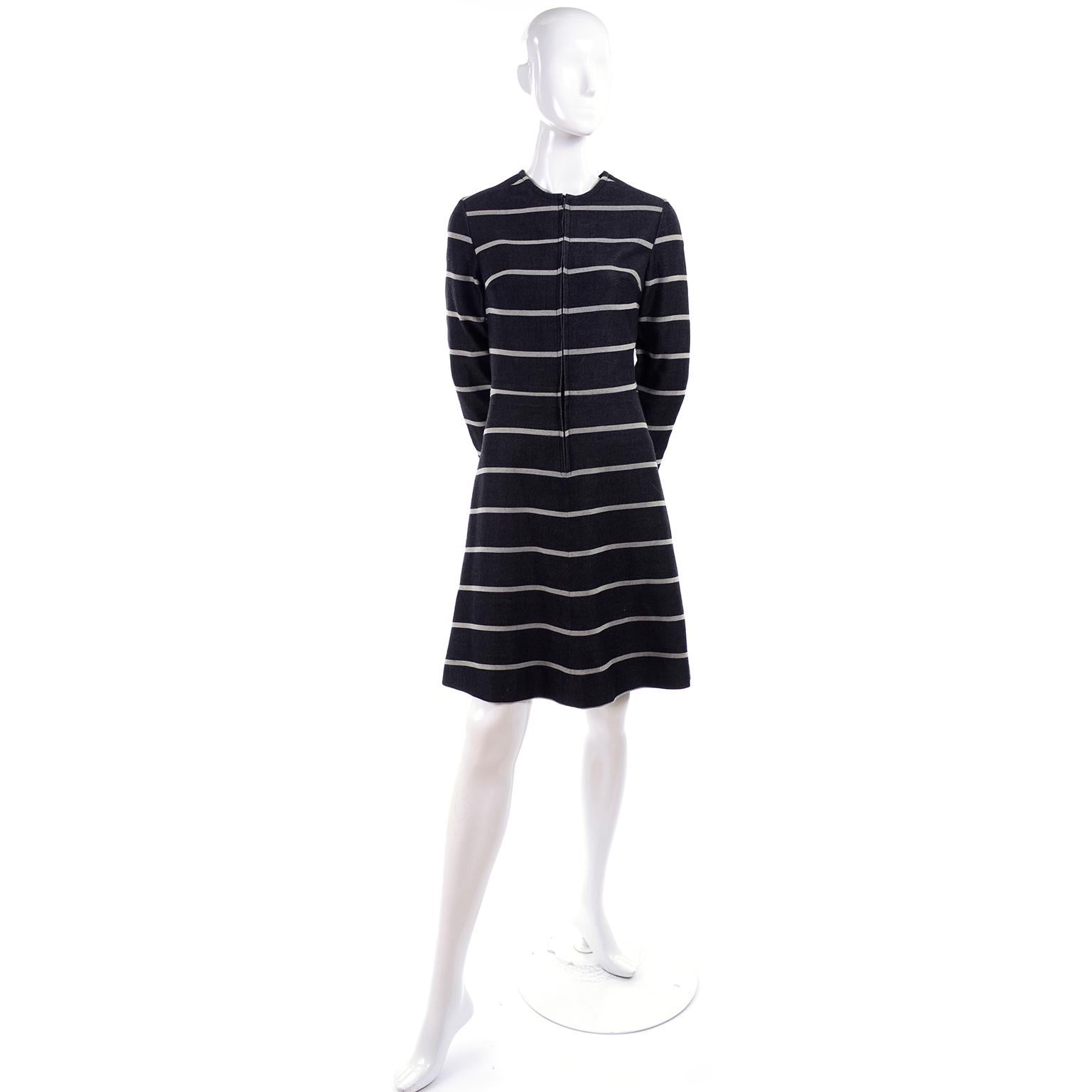 Black Vuokko Suomi Finland Vintage Dress by Marimekko Designer Vuokko Nurmesniemi
