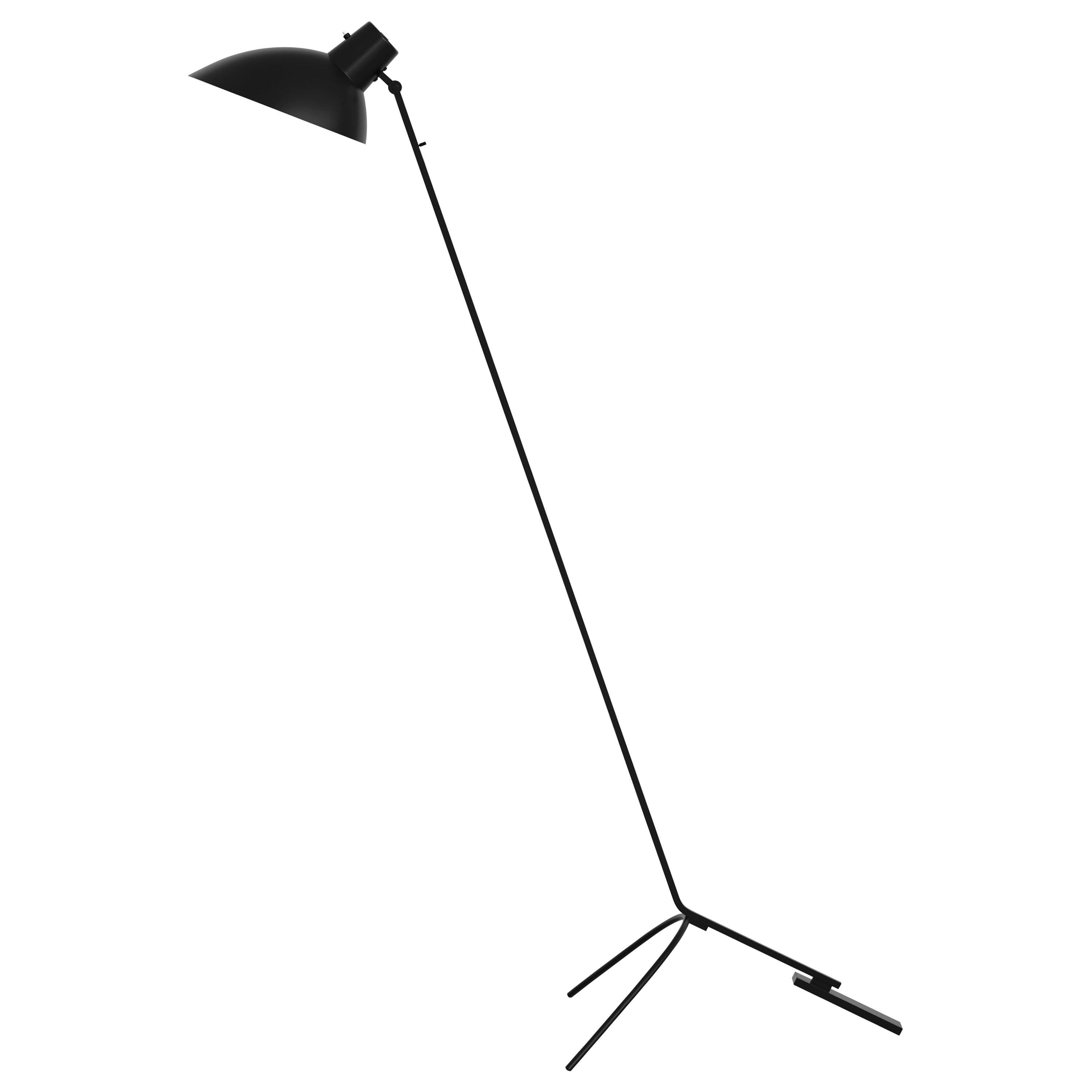 VV Cinquanta Black and Black Floor Lamp Designed by Vittoriano Viganò for Astep For Sale