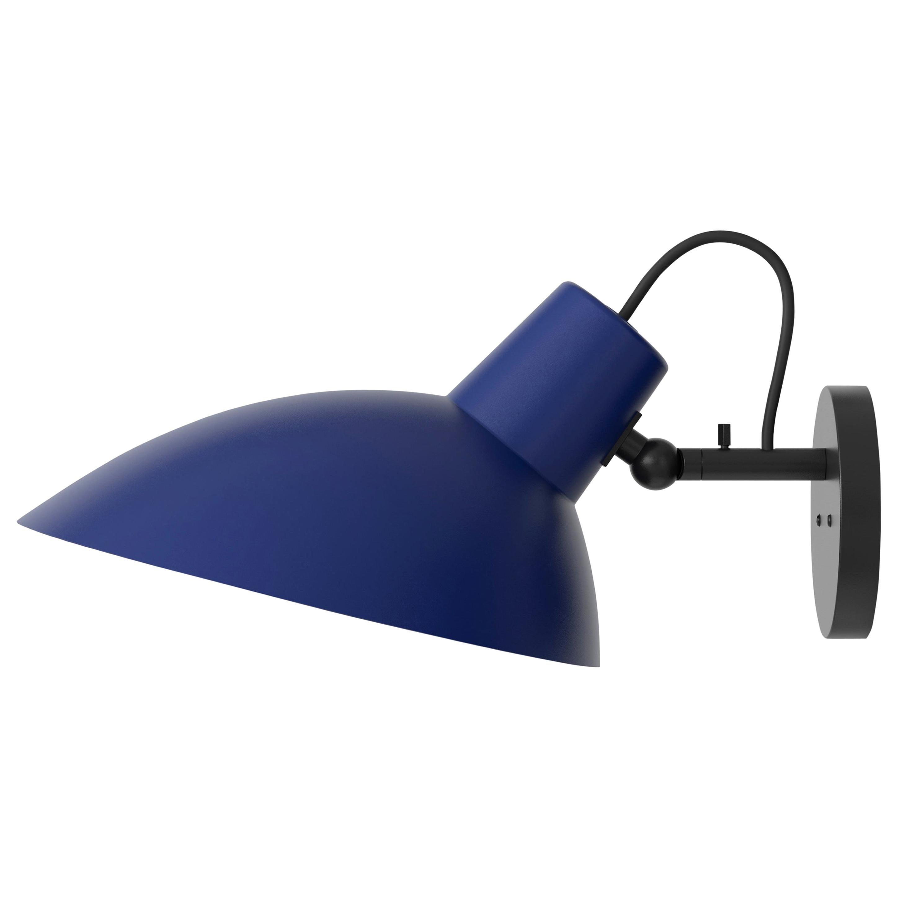 VV Cinquanta Black and Blue Wall Lamp Designed by Vittoriano Viganò for Astep For Sale