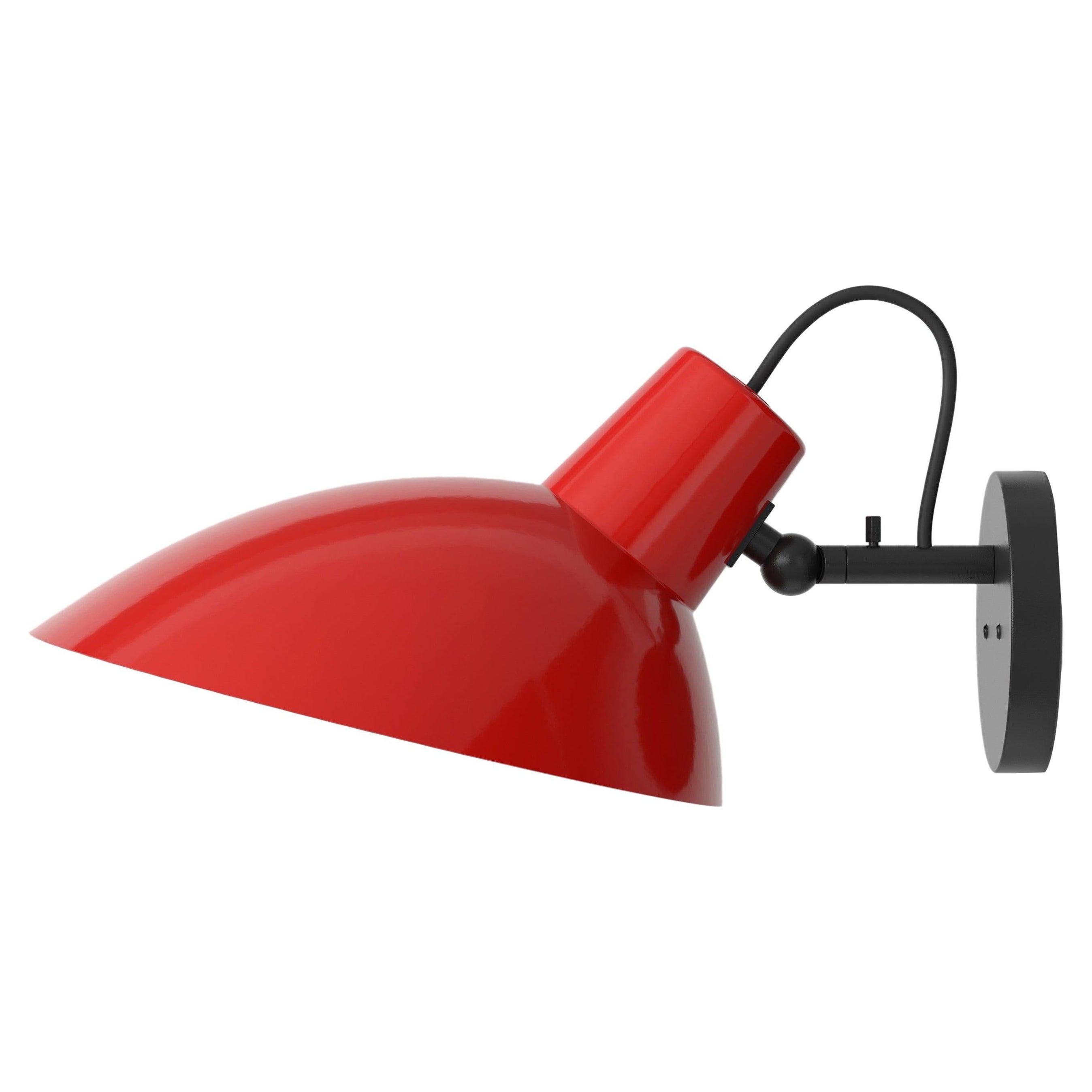 VV Cinquanta Black and Red Wall Lamp Designed by Vittoriano Viganò for Astep For Sale