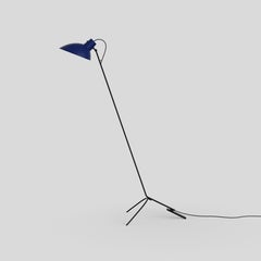 VV Cinquanta Blue and Black Floor Lamp Designed by Vittoriano Viganò for Astep