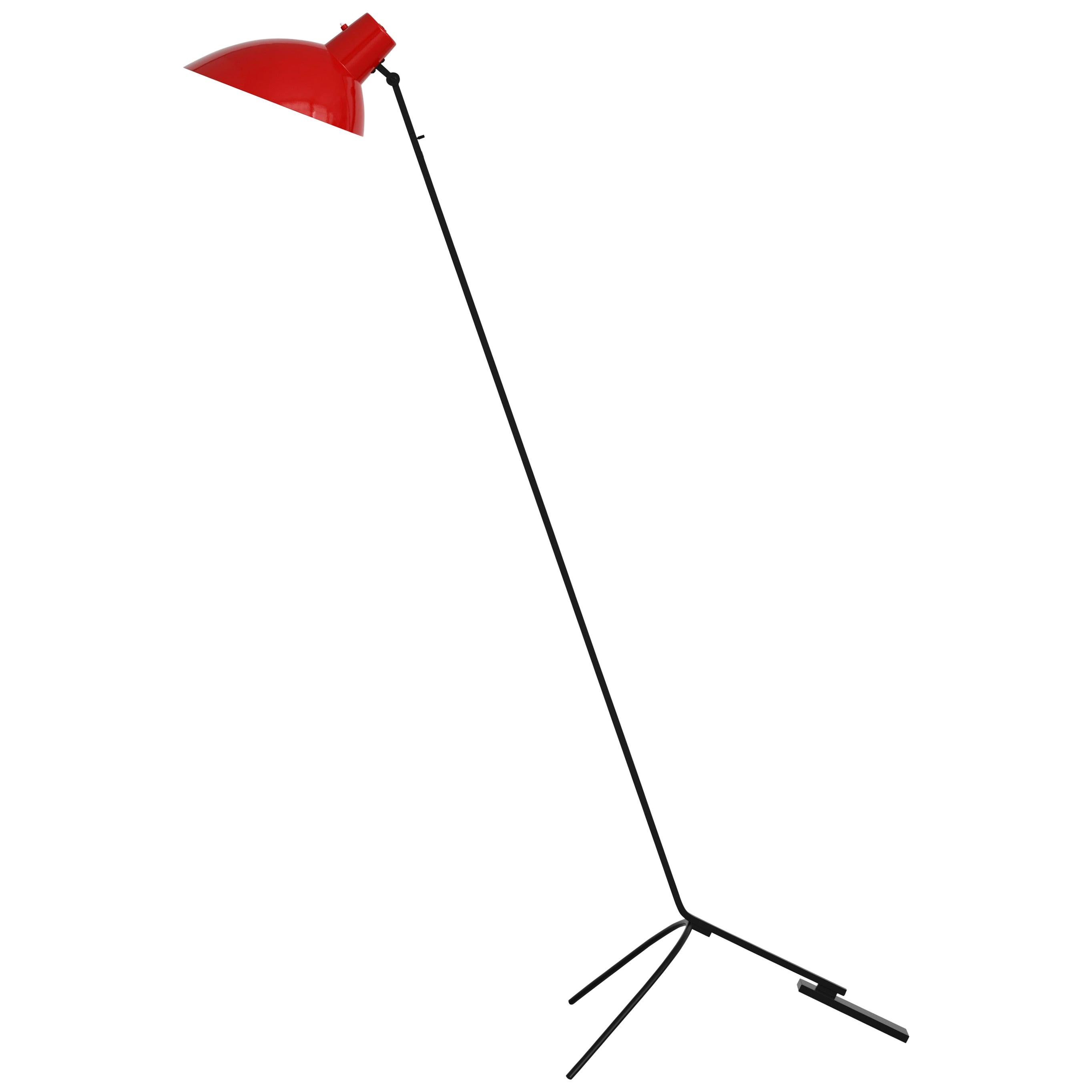 VV Cinquanta Red and Black Floor Lamp Designed by Vittoriano Viganò for Astep For Sale