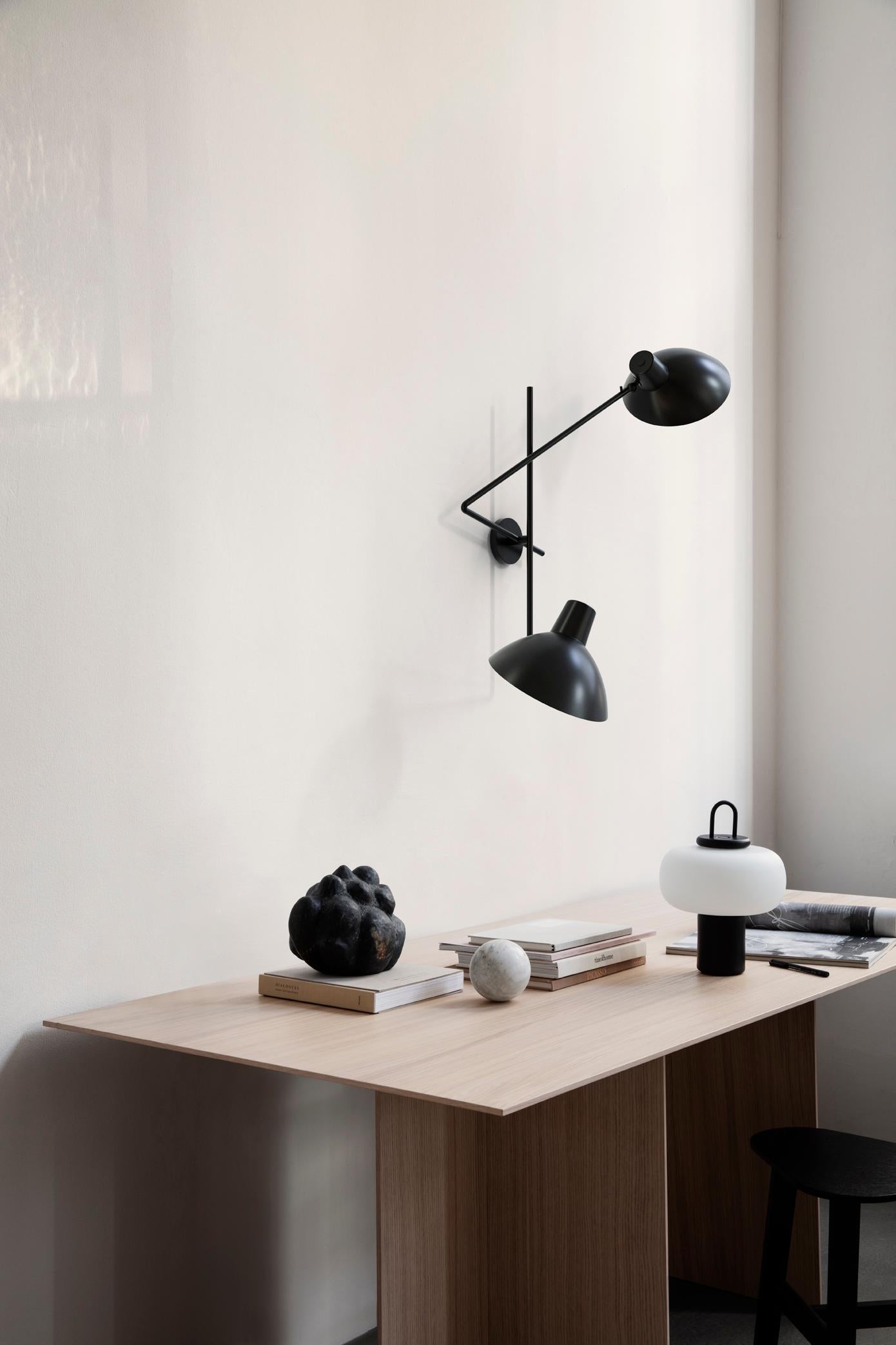 Italian VV Cinquanta Twin Black Wall Lamp Designed by Vittoriano Viganò by Astep