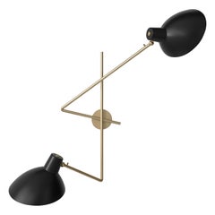 VV Cinquanta Twin Black Wall Lamp Designed by Vittoriano Viganò by Astep