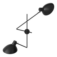 VV Cinquanta Twin Black Wall Lamp Designed by Vittoriano Viganò for Astep