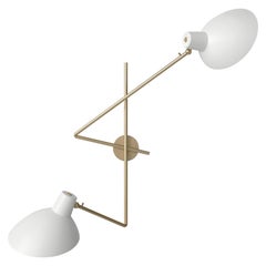 VV Cinquanta Twin White Wall Lamp Designed by Vittoriano Vigano for Astep