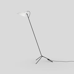 VV Cinquanta White and Black Floor Lamp Designed by Vittoriano Viganò for Astep
