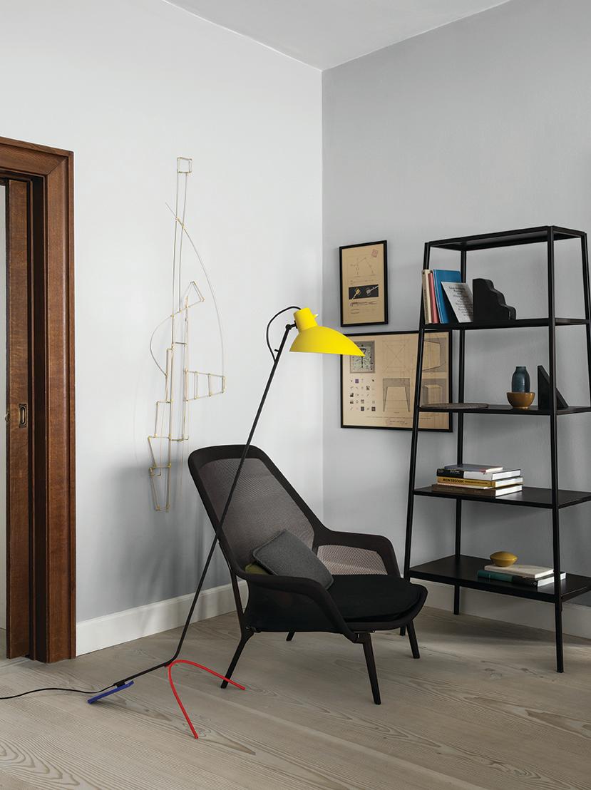 VV Cinquanta Yellow and Black Floor Lamp Designed by Vittoriano Viganò for Astep 4