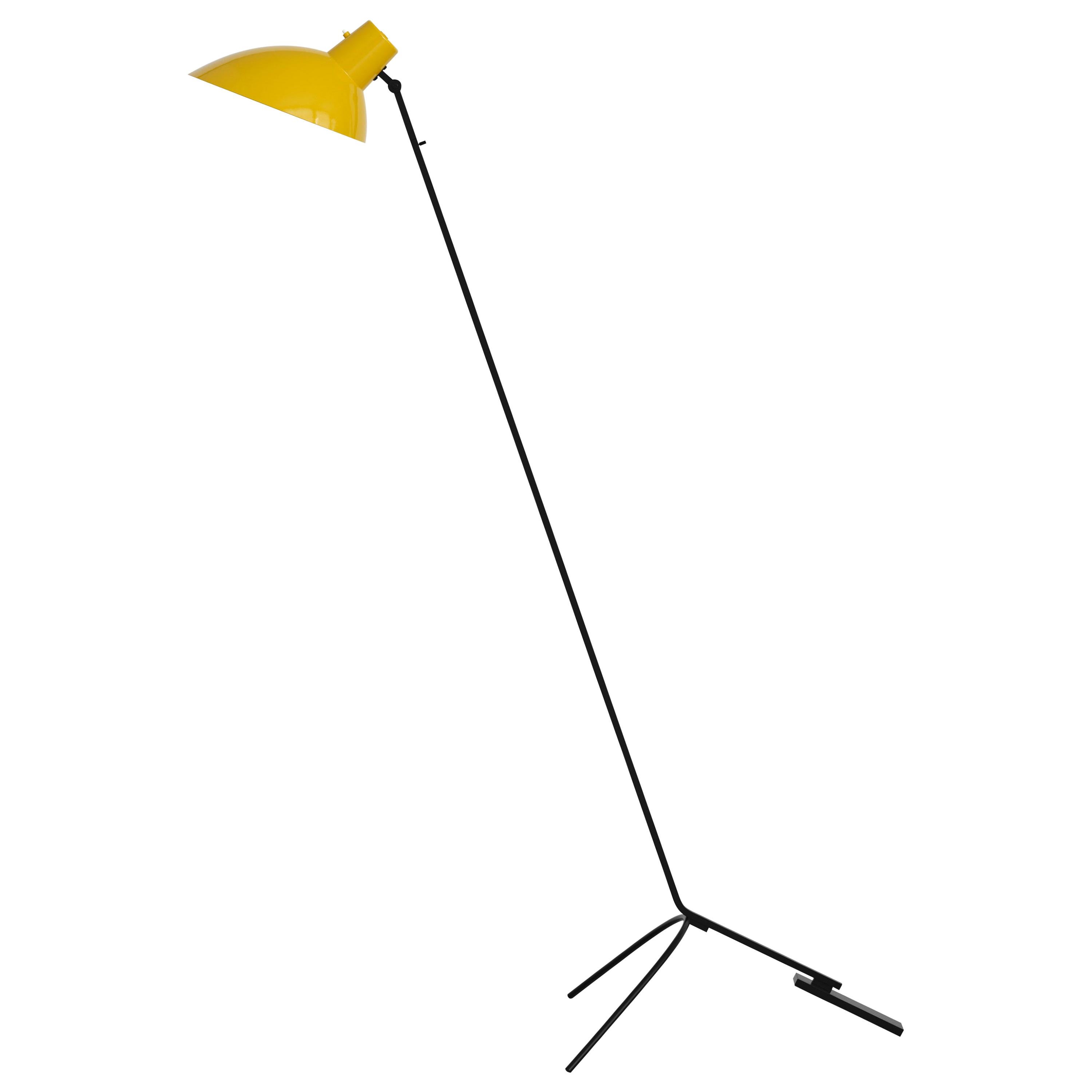 VV Cinquanta Yellow and Black Floor Lamp Designed by Vittoriano Viganò for Astep