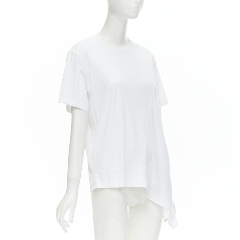 Gray VVB VICTORIA BECKHAM 100% cotton polyester insert asymmetric t-shirt S For Sale