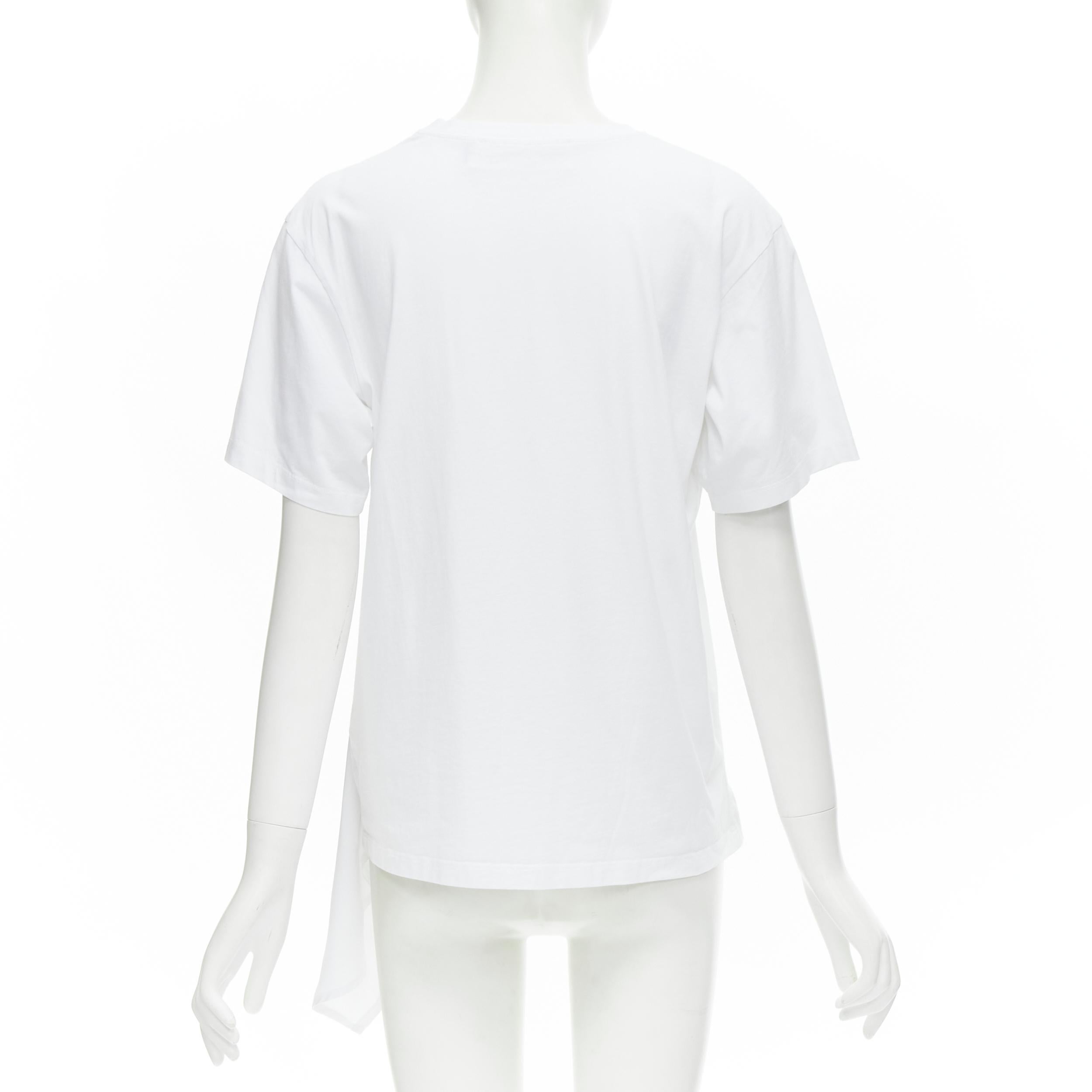 Gray VVB VICTORIA BECKHAM 100% cotton polyester insert asymmetric t-shirt S For Sale