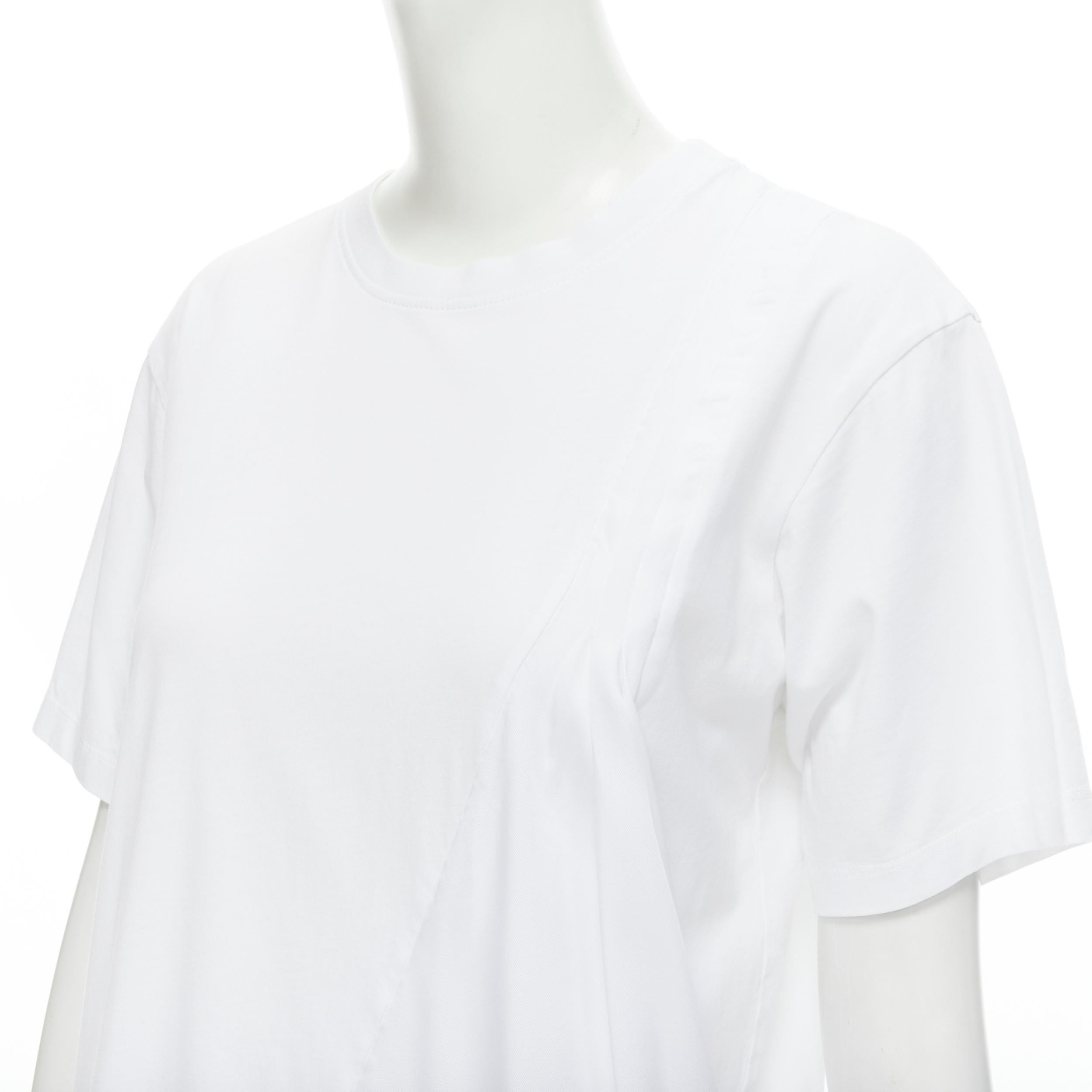 Women's VVB VICTORIA BECKHAM 100% cotton polyester insert asymmetric t-shirt S For Sale