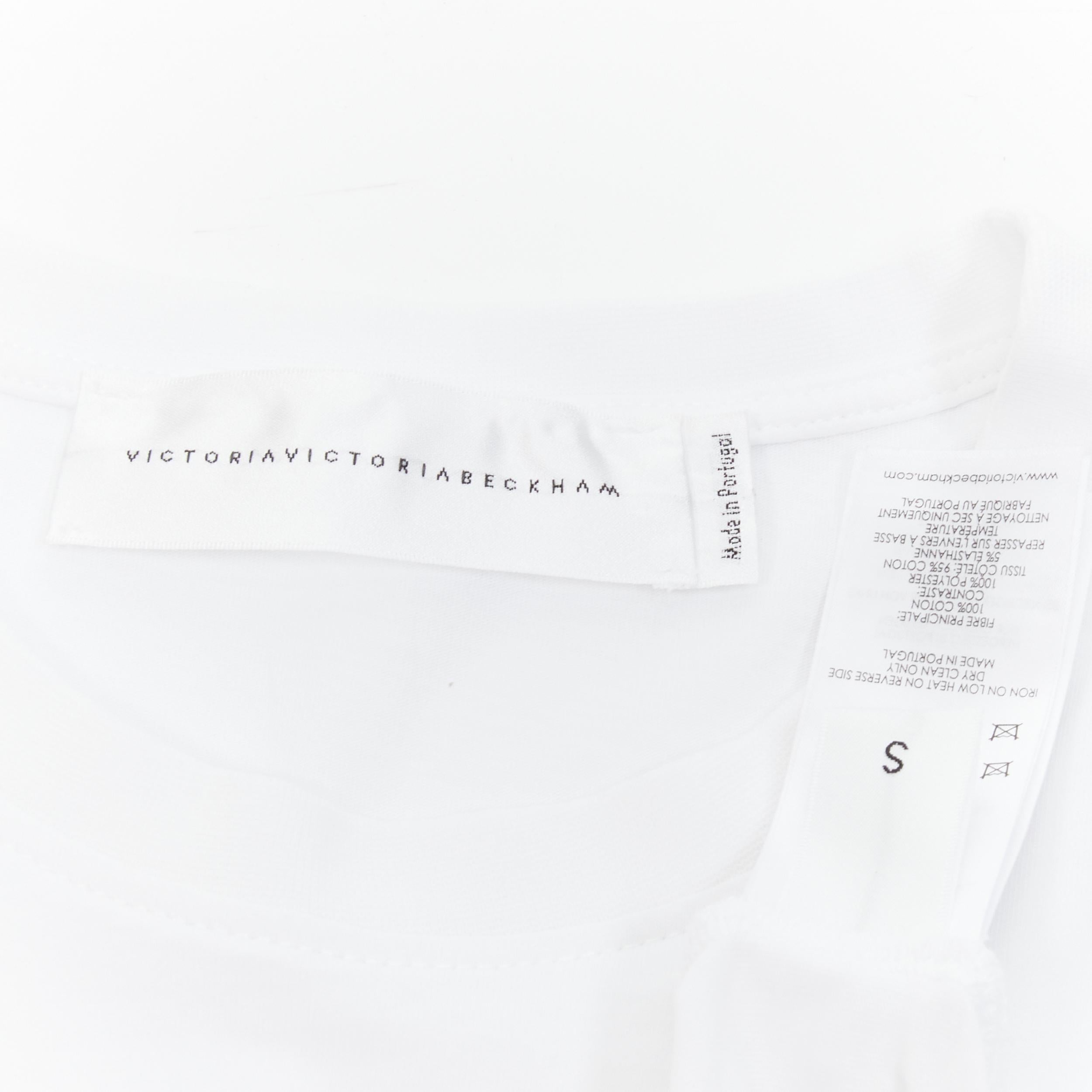 VVB VICTORIA BECKHAM 100% cotton polyester insert asymmetric t-shirt S For Sale 1
