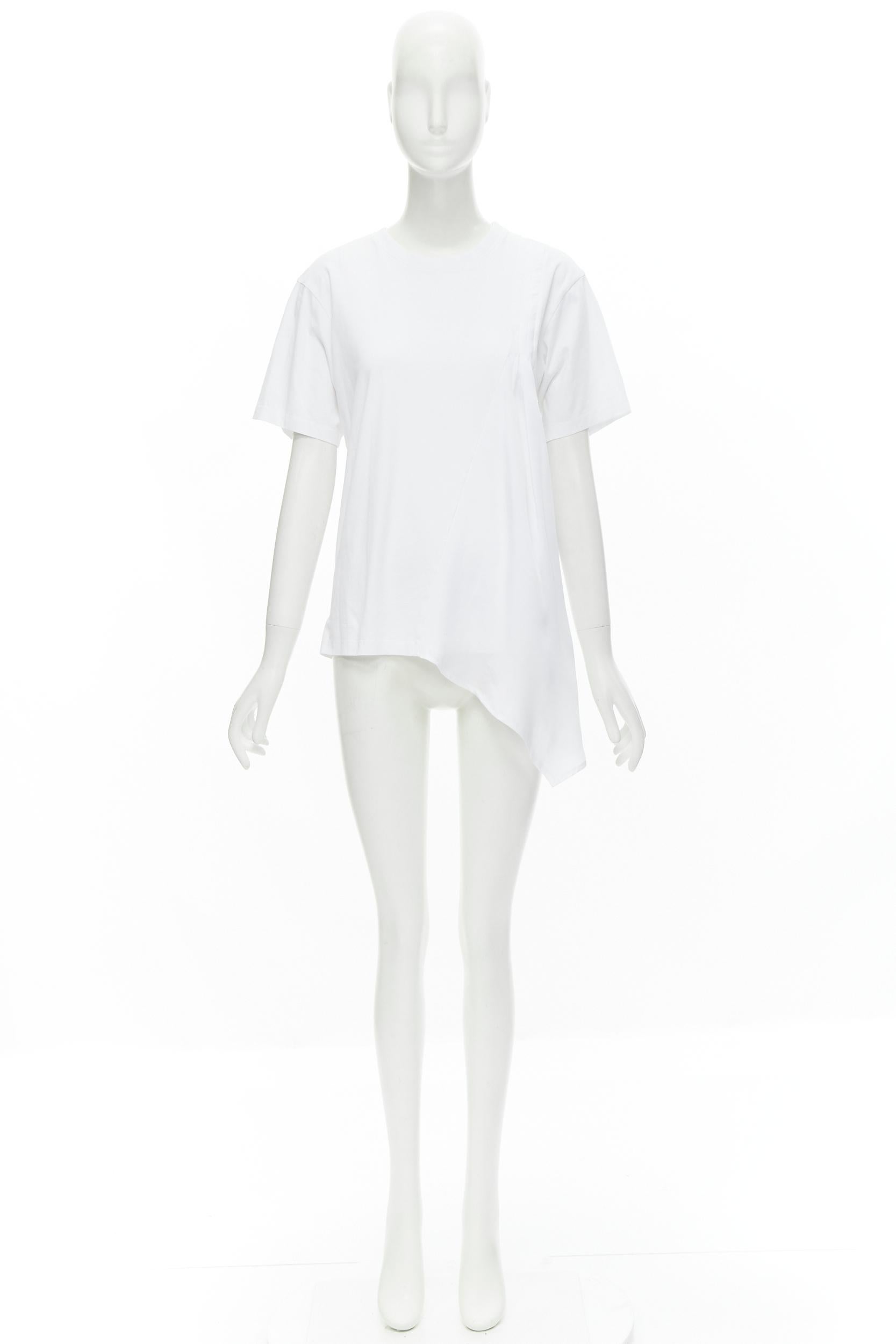 VVB VICTORIA BECKHAM 100% cotton polyester insert asymmetric t-shirt S For Sale 2