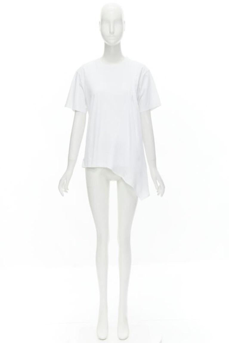 VVB VICTORIA BECKHAM 100% cotton polyester insert asymmetric t-shirt S For Sale 4