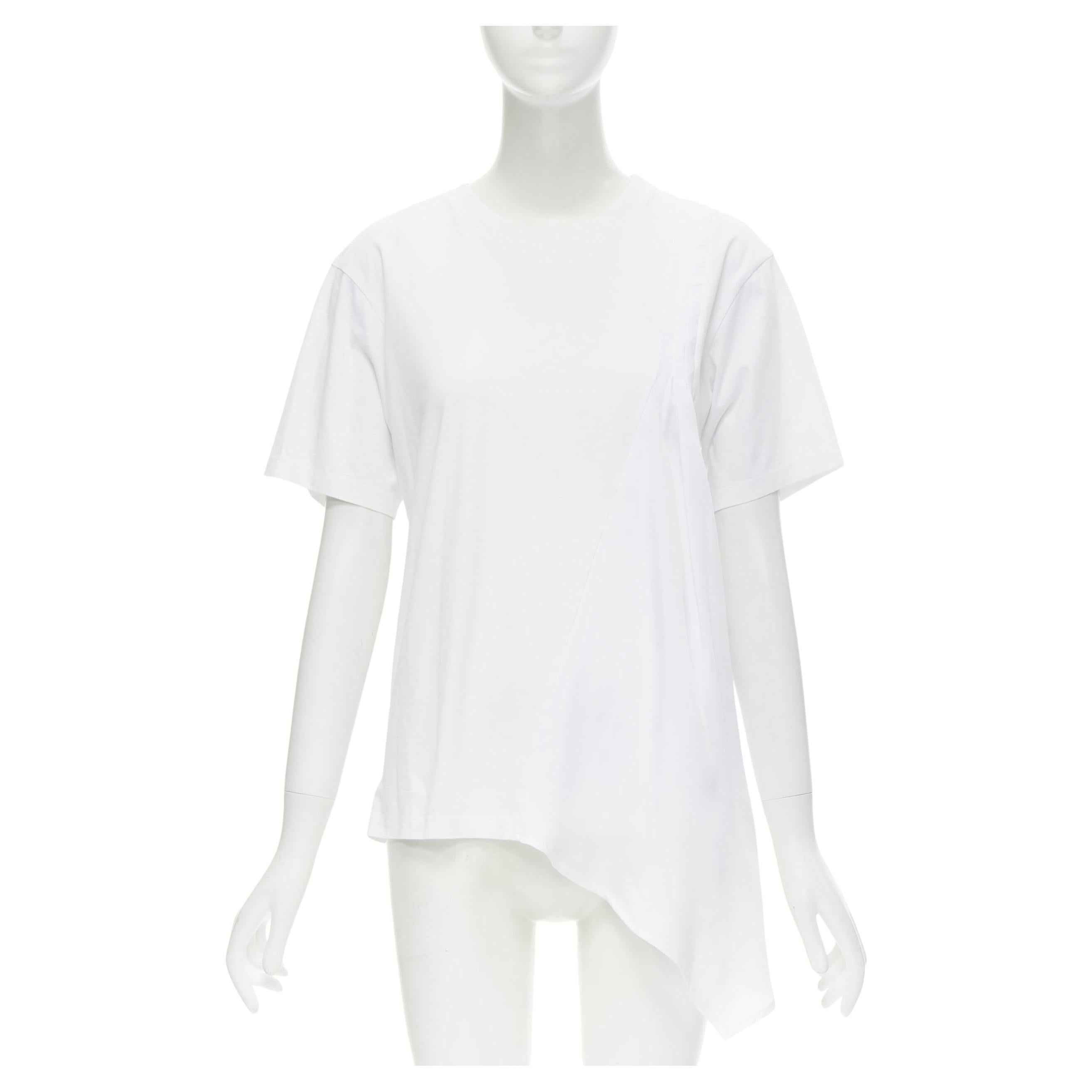 VVB VICTORIA BECKHAM 100% cotton polyester insert asymmetric t-shirt S For Sale